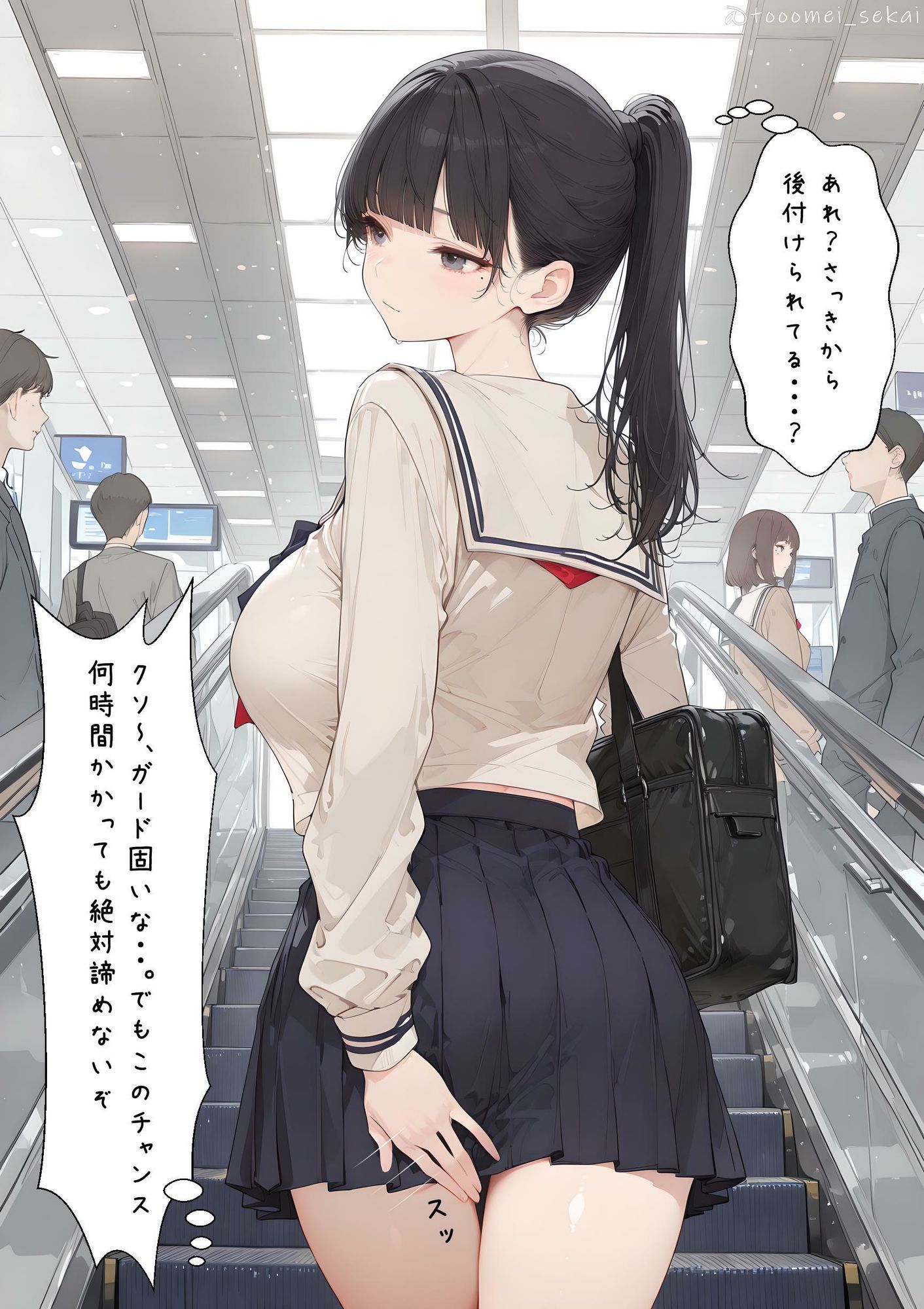 清楚系なのにKカップおっぱいの爆乳JKのイラスト集 サンプル2ページ目