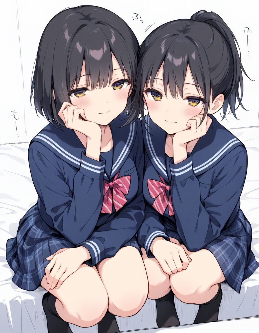 『美少女たちの、恥じらい3P×ハーレムえっち。』vol1 黒髪でかぱいver.【巨乳/制服】 サンプル1ページ目