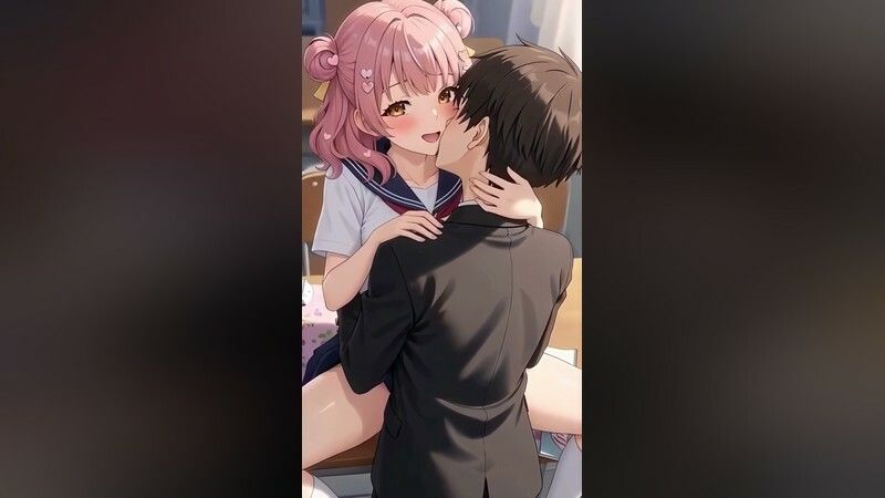 いちゃラブセックス35連発！制服JKと濃厚ディープキスで搾り取られる【スマホ縦型アニメ/フルボイス】 サンプル1ページ目
