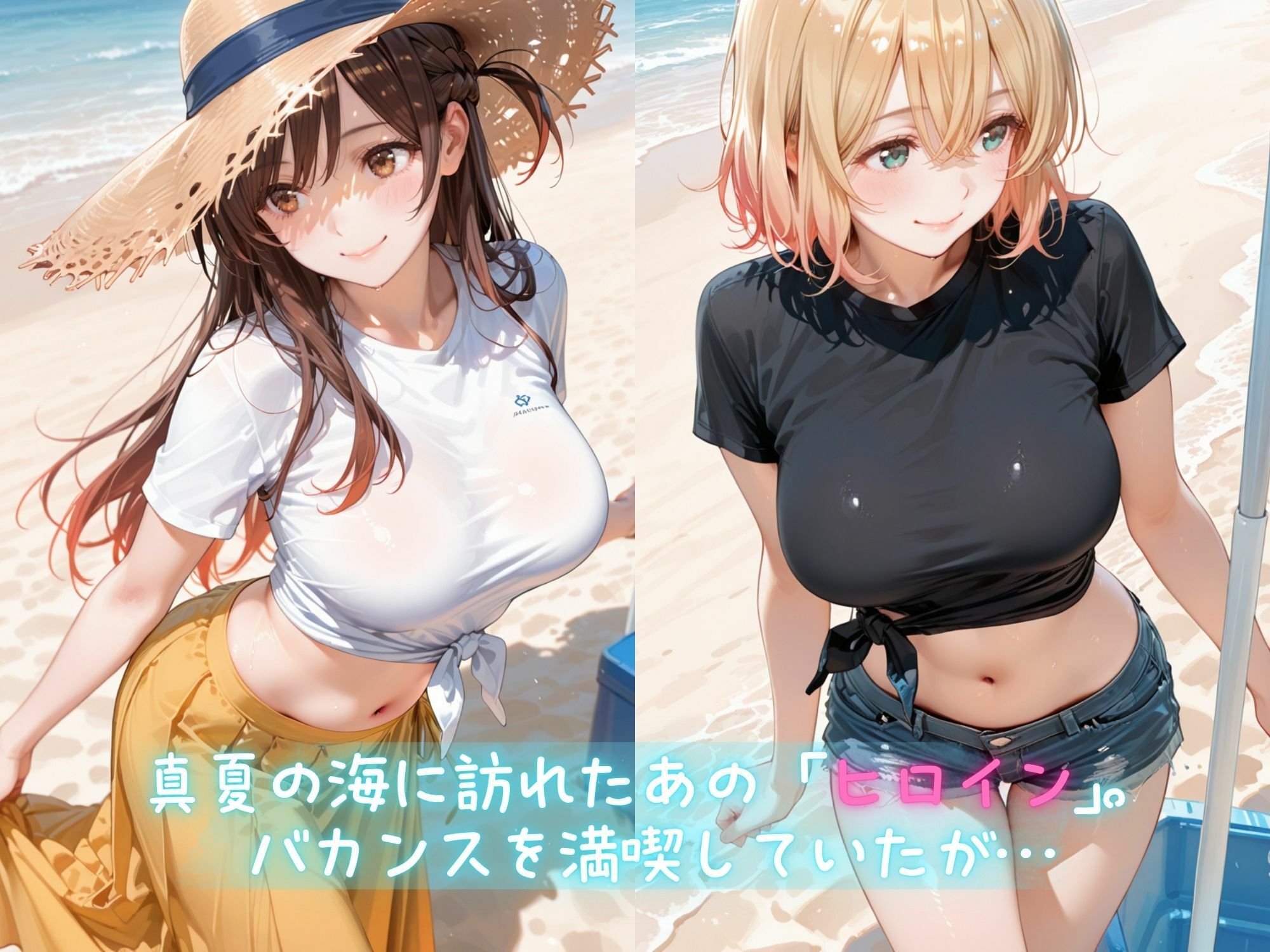 メス堕ちヒロイン  〜 ち●る＆ま● 夏の海編 〜 サンプル2ページ目