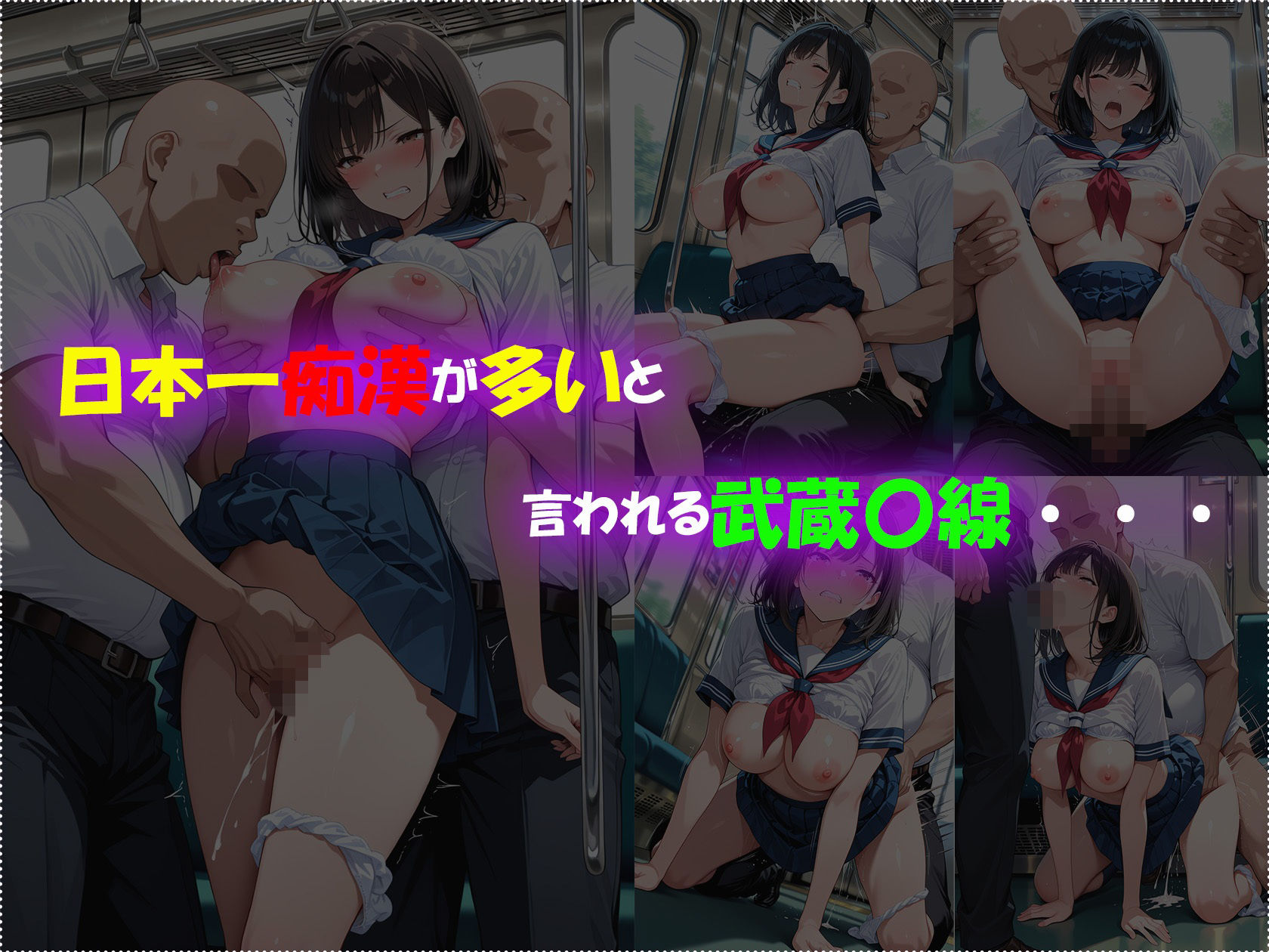 痴●電車で毎日中出しされ続ける黒髪JKの記録 サンプル4ページ目