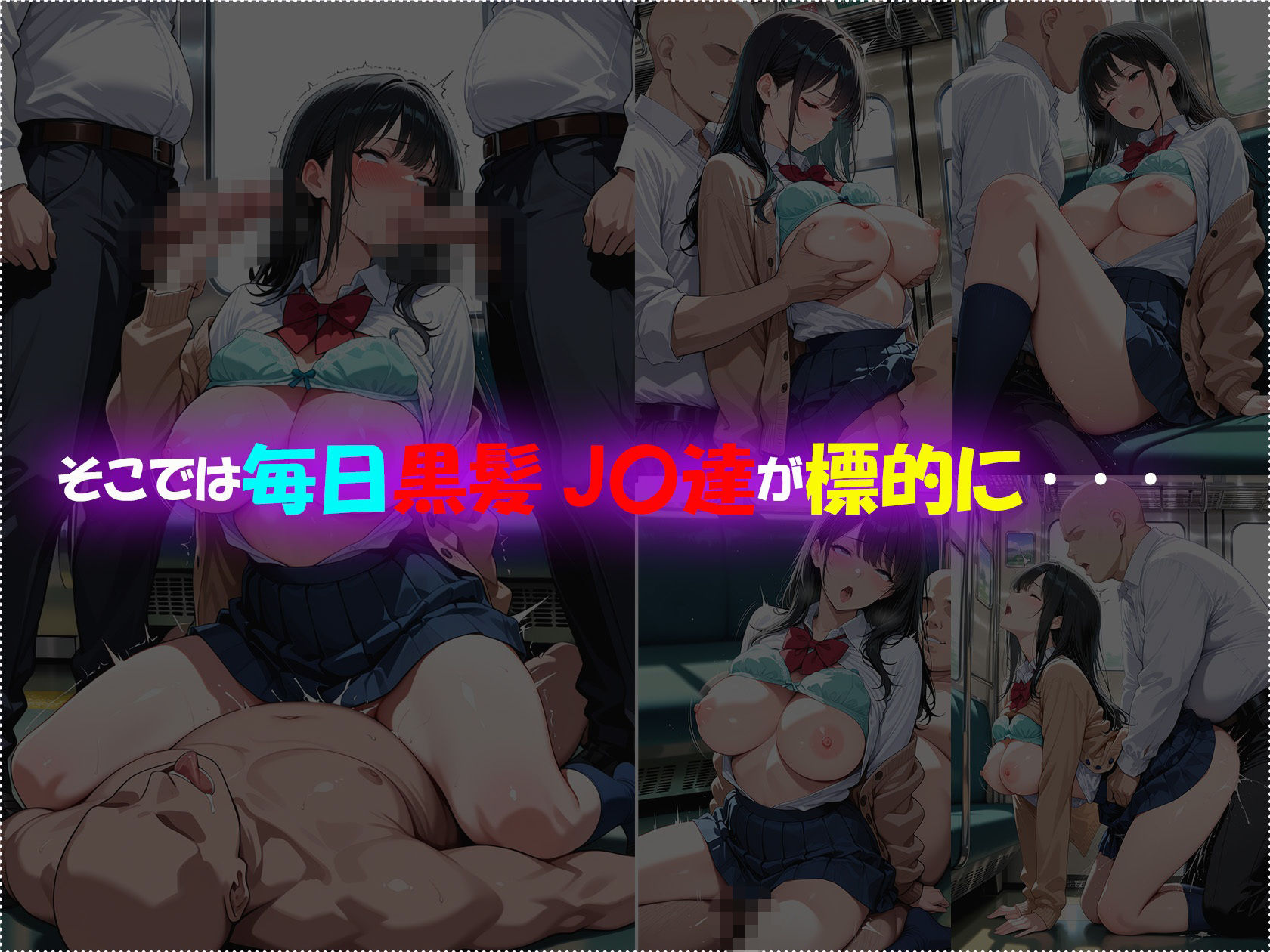 痴●電車で毎日中出しされ続ける黒髪JKの記録 サンプル5ページ目