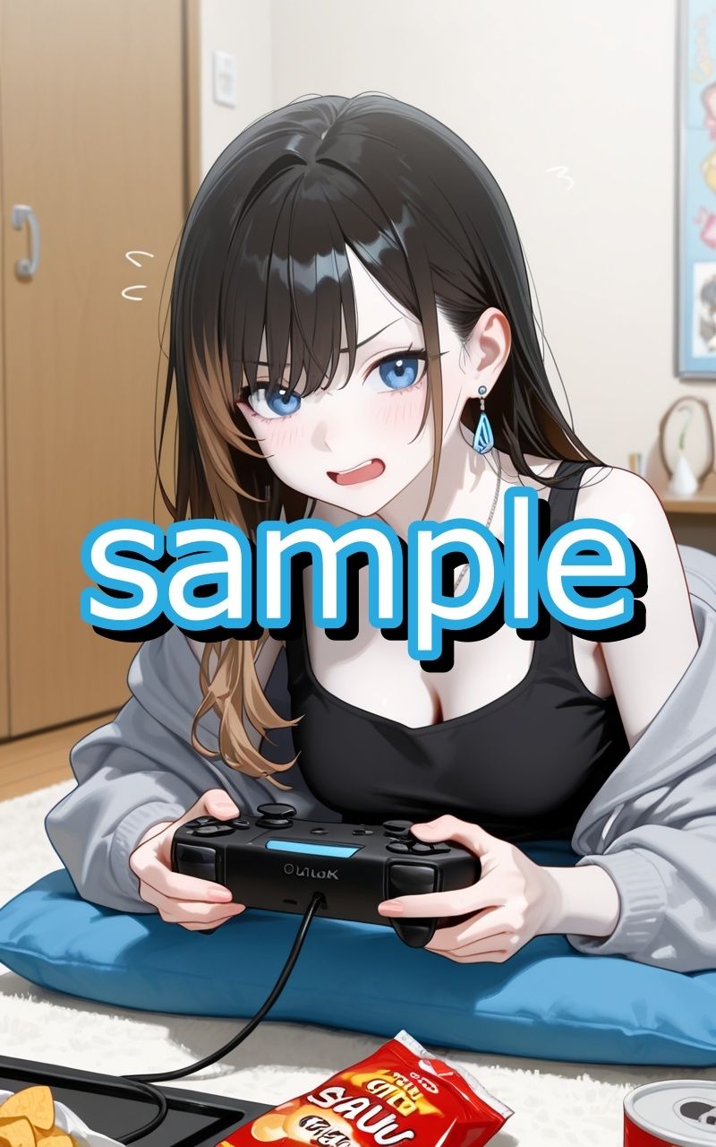 オタクに優しいギャルがゲームに負けた腹いせに押し倒して襲われちゃうイラスト集 サンプル2ページ目