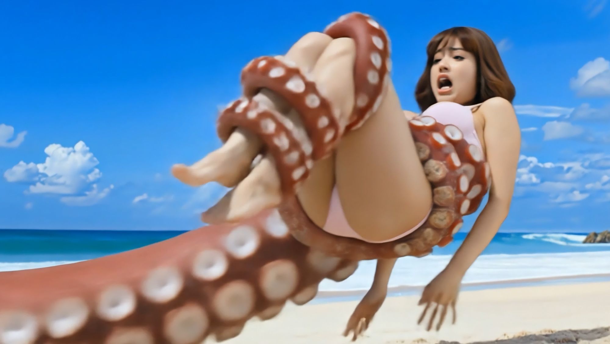 巨大触手 VS 巨乳グラドル サンプル6ページ目