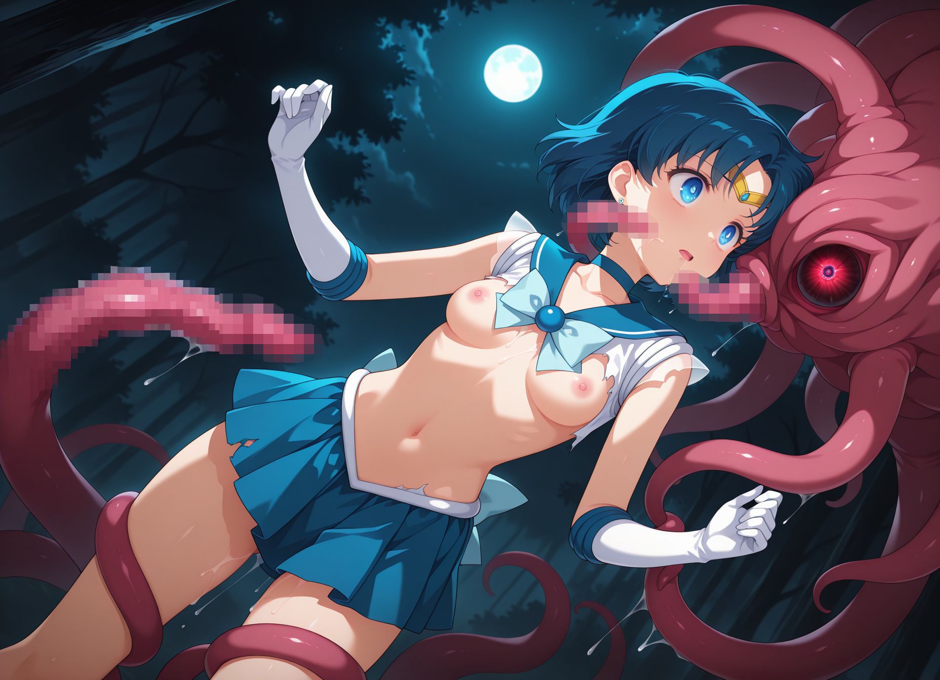 セラムン_亜美ちゃんが触手妖魔に捕まって色々されて悪堕ちハッピー サンプル3ページ目