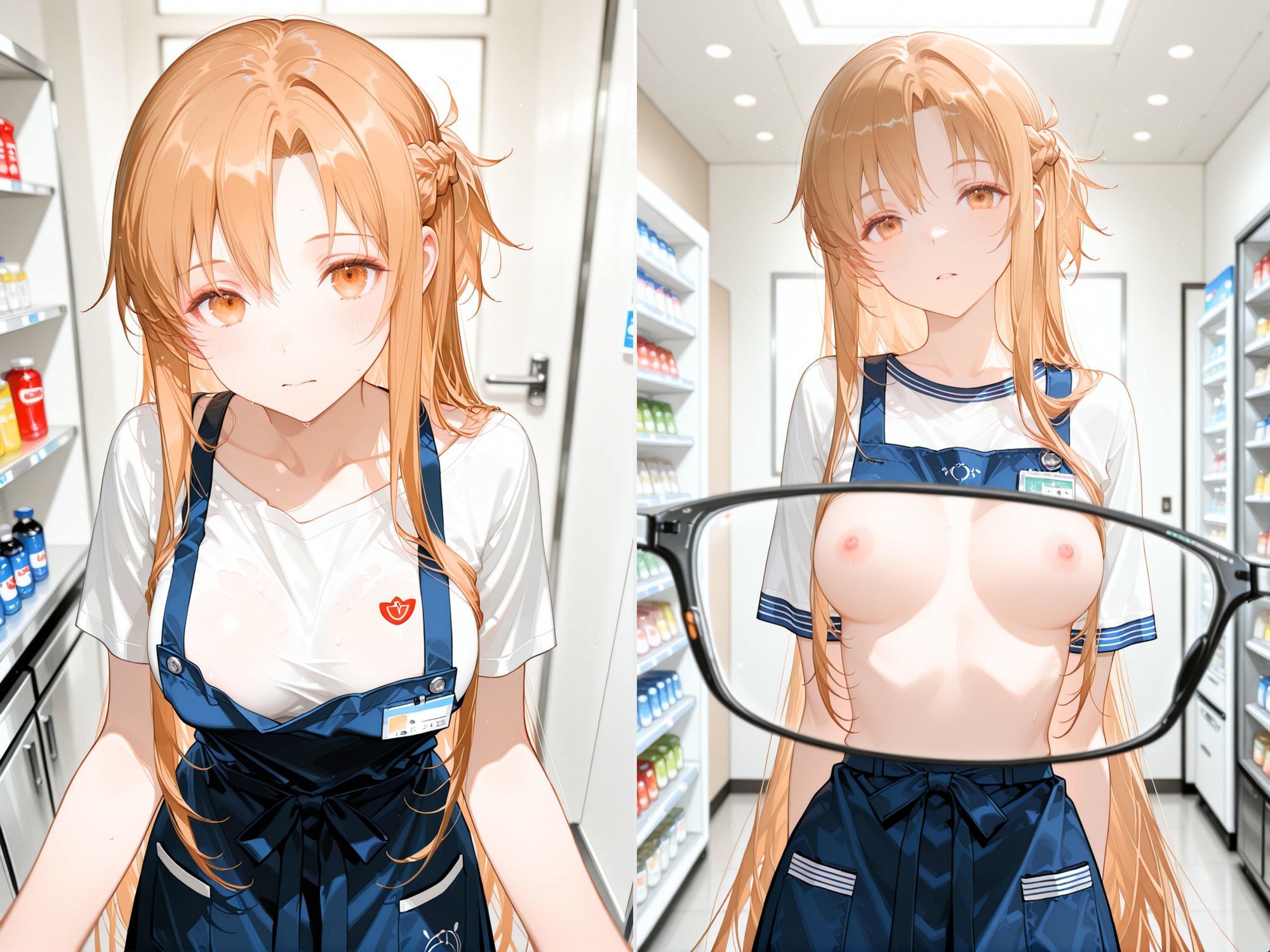 【4K動画付き】 24時間の快楽:コンビニで牝に目覚める ア〇ナ編 ソードアートオ〇ライン SAO 結〇明日奈 サンプル1ページ目