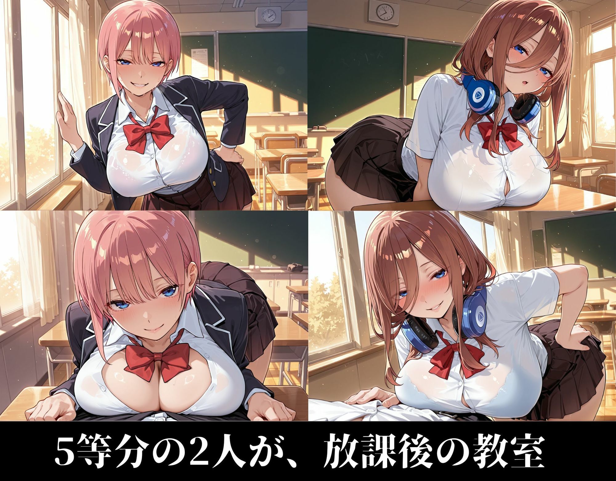 五等分の白濁   〜〇花と〇玖 放課後濃厚ぶっかけ〜 サンプル4ページ目