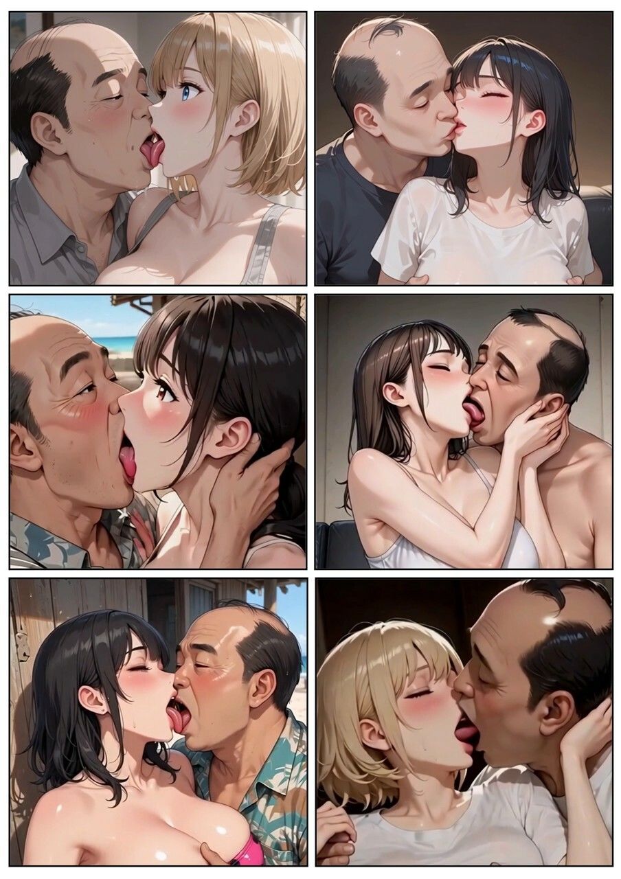 美女とおじさんのディープキス キス好き大集合♪アニメ画編 サンプル5ページ目