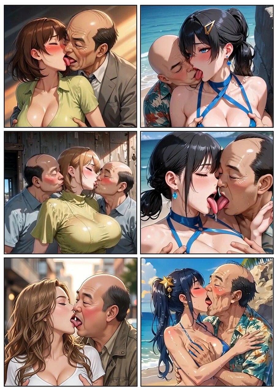 美女とおじさんのディープキス キス好き大集合♪アニメ画編 サンプル8ページ目