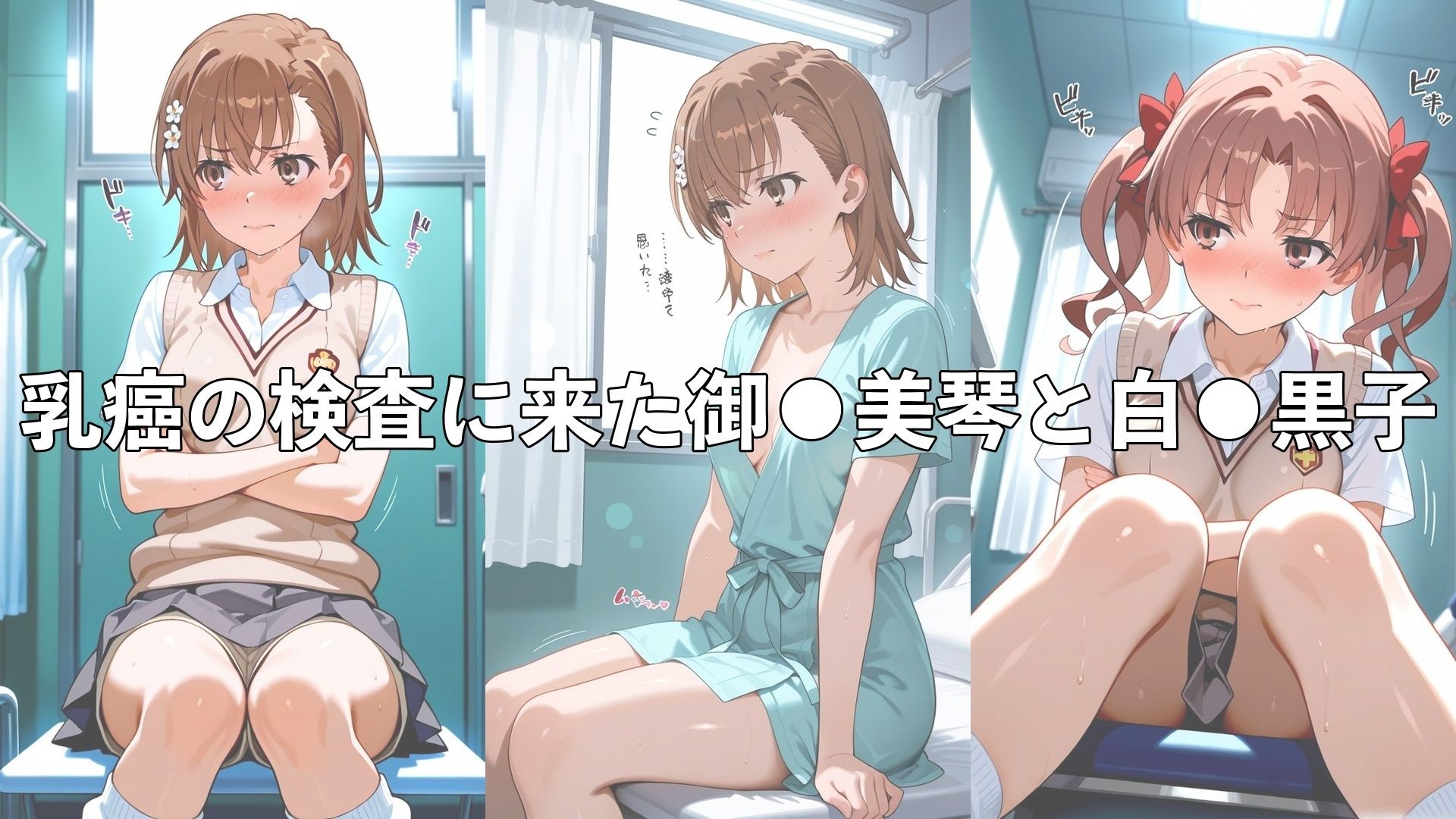 乳がん検診に来たところ悪徳医師の手つきが徐々にいやらしくなり最終的にはチ●ポを挿入【御●美琴＆白●黒子】 サンプル2ページ目