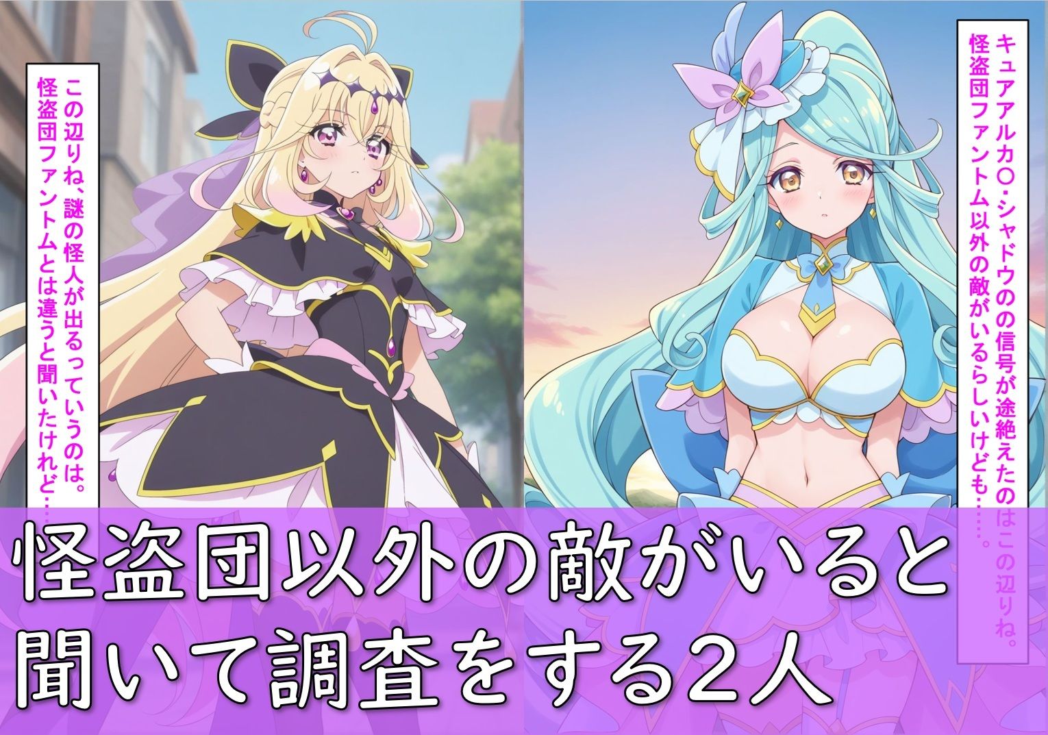 ヒロイン敗北_キュアアルカ〇・シャドウ＆キュアエクレ〇ル〜触手姦＆市民輪〇〜 サンプル2ページ目