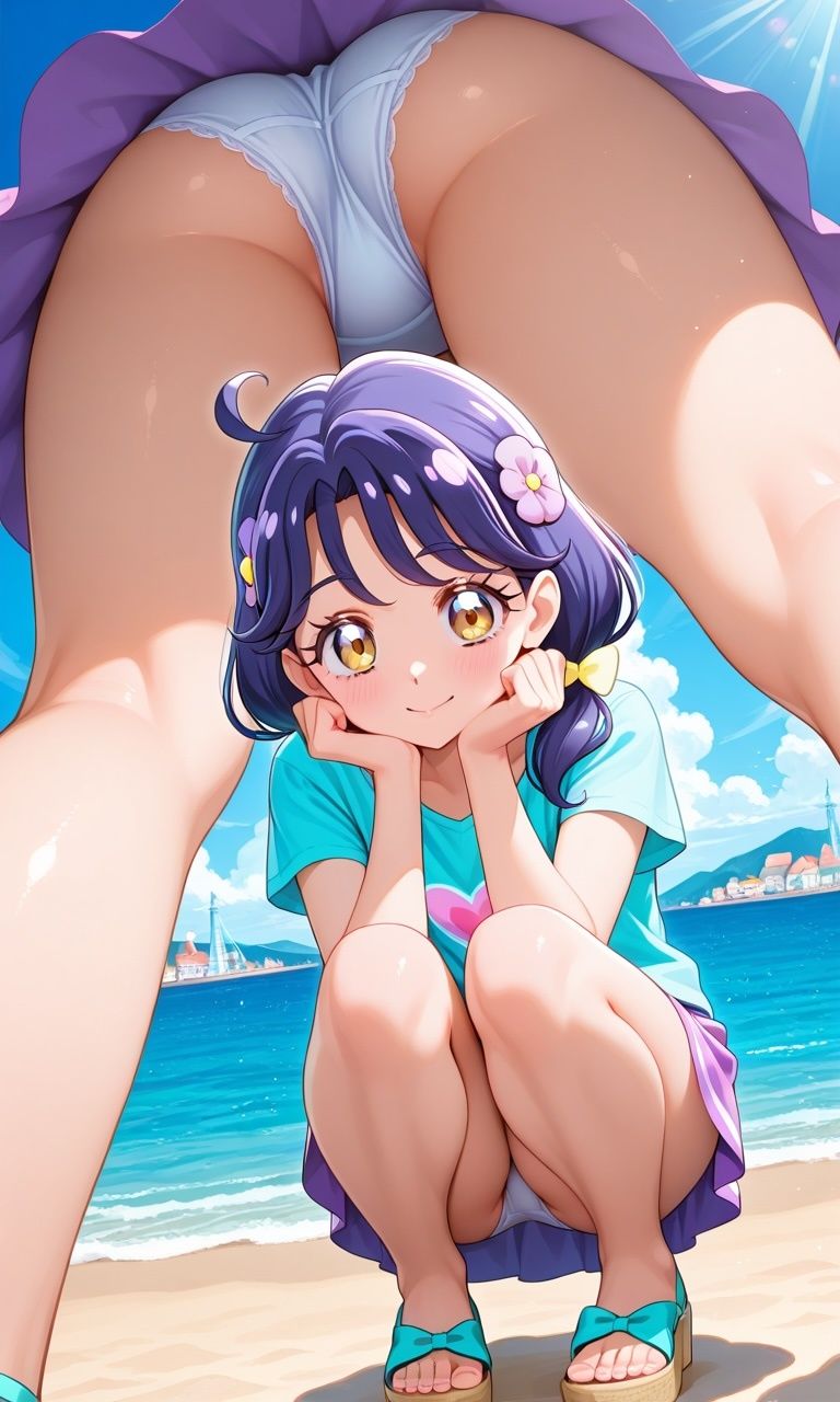 虹かけ誌  プリキュア  イラスト集20     涼村さんご  …見えた？！ サンプル2ページ目