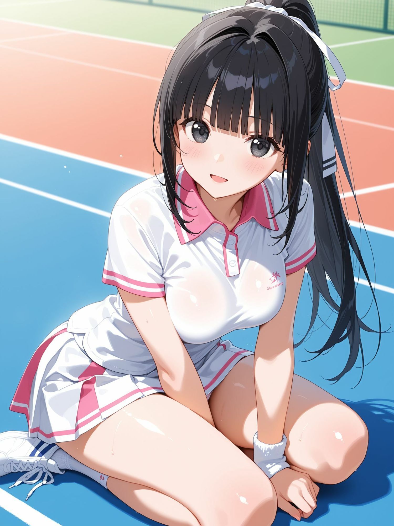 部活中なのにイケナイことをするテニス部の先輩 サンプル1ページ目