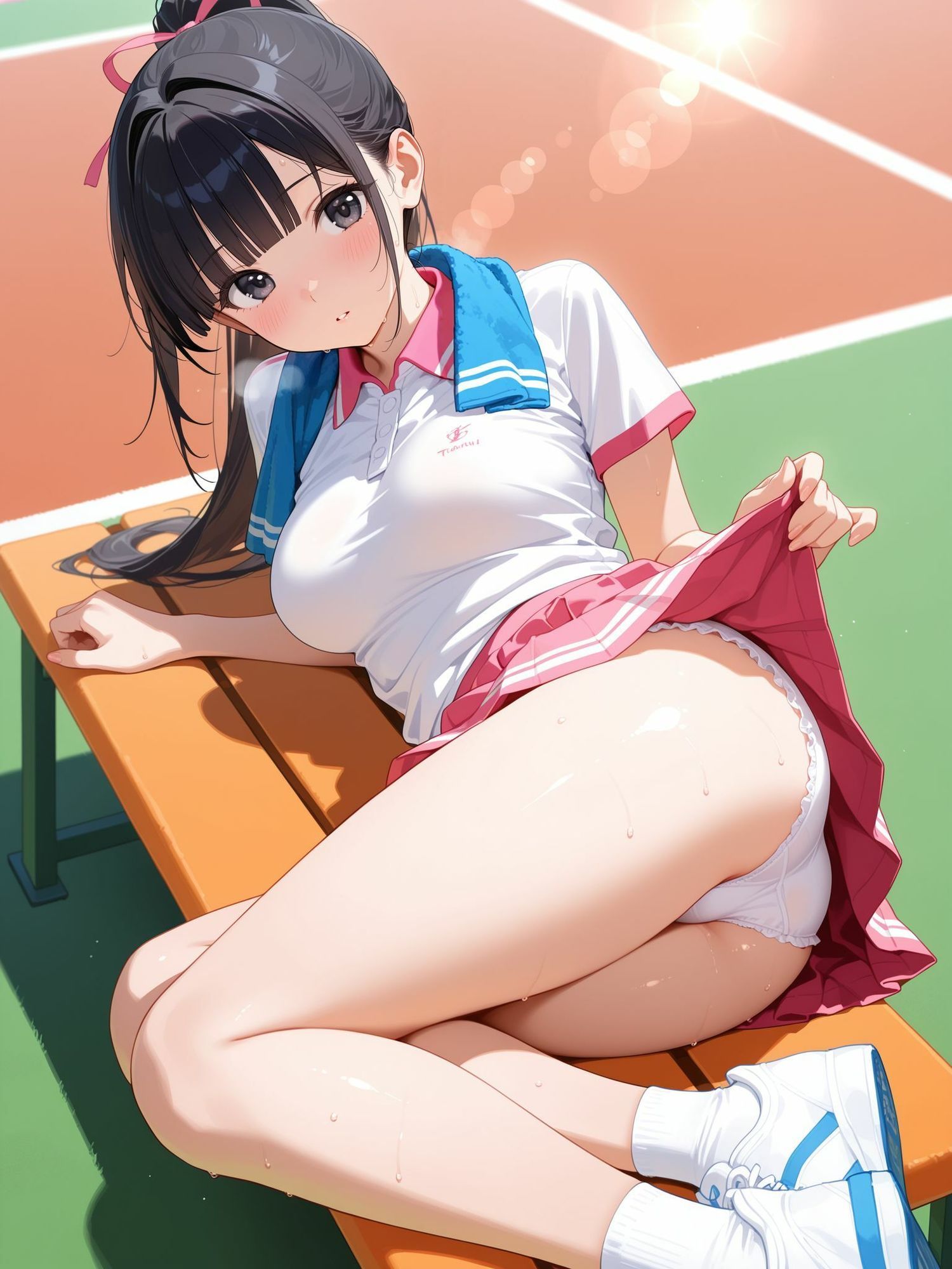 部活中なのにイケナイことをするテニス部の先輩 サンプル3ページ目