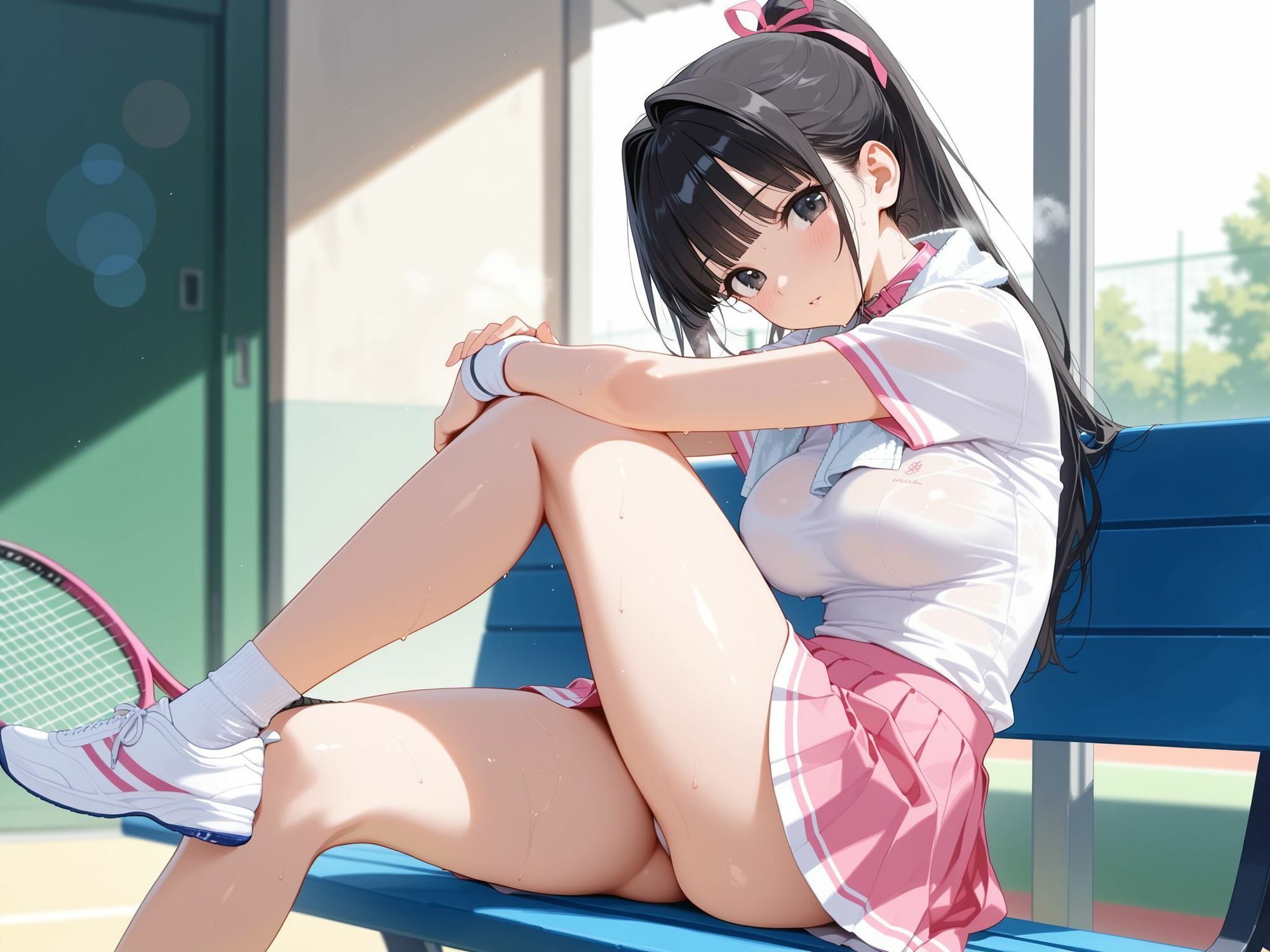 部活中なのにイケナイことをするテニス部の先輩 サンプル4ページ目