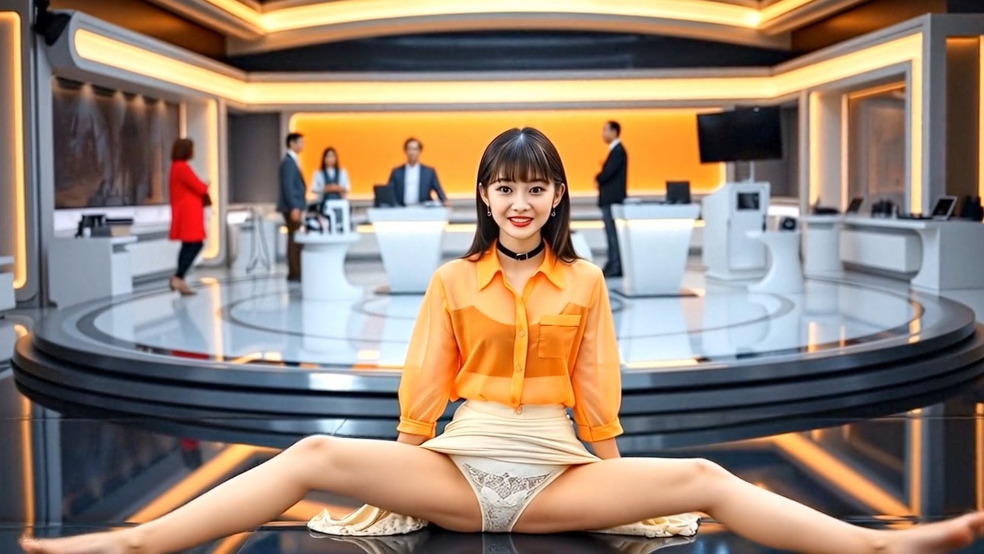 妄想28 女子アナ 放送前の下着チェック AI生成動画 サンプル2ページ目