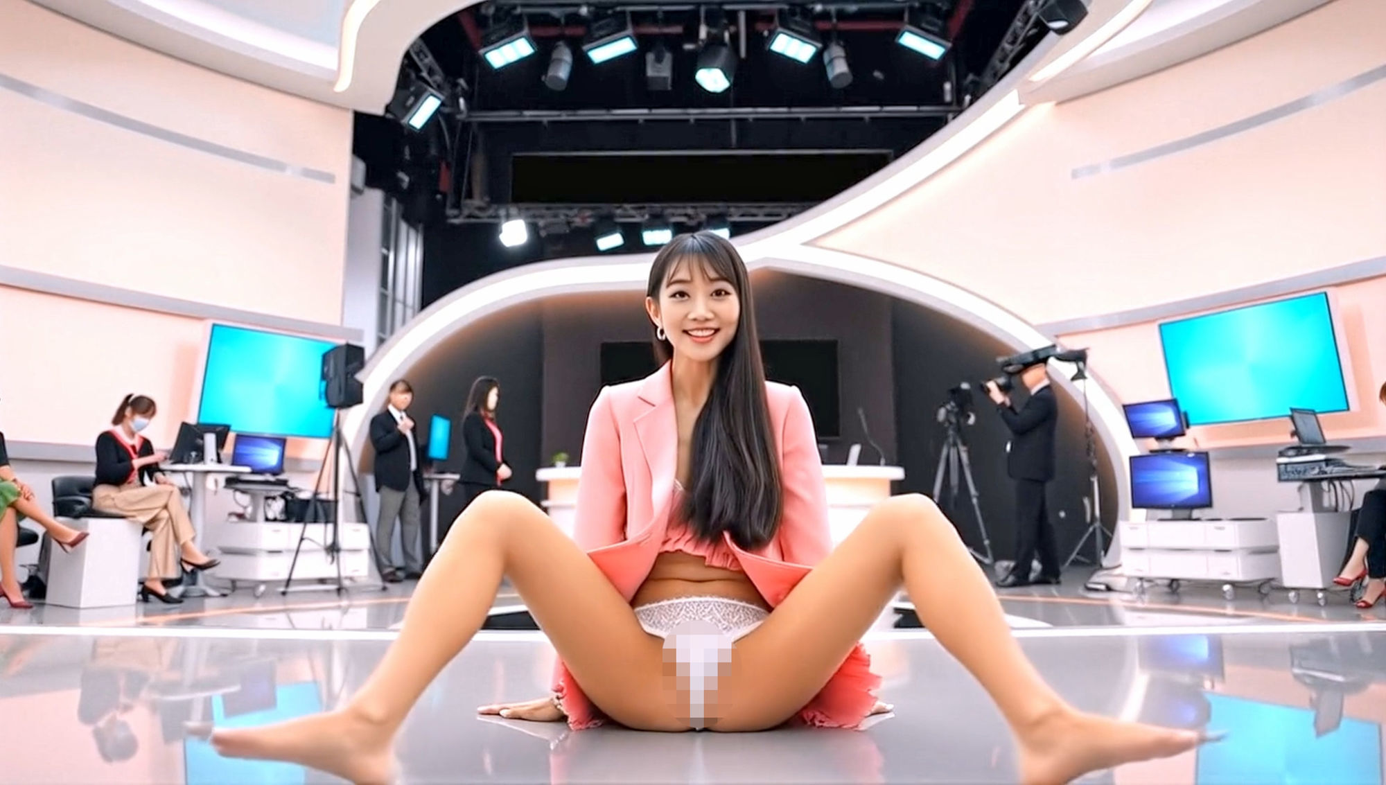 妄想28 女子アナ 放送前の下着チェック AI生成動画 サンプル5ページ目