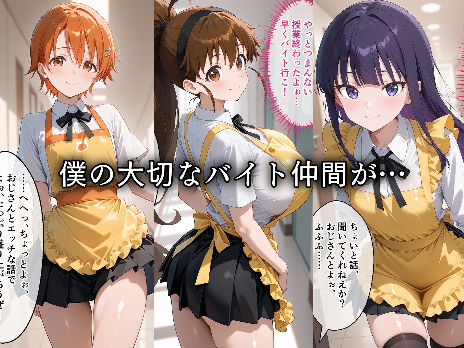 寝取られた巨乳ウェイトレスたち〜催〇アプリで種付け完了 サンプル1ページ目