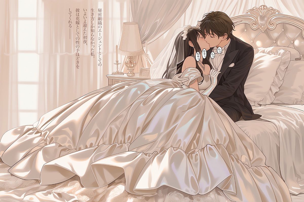 【ドレス美少女57】処女花嫁と性のマリアージュ  〜た○ながシルクサテンに溺れる初夜〜 サンプル1ページ目