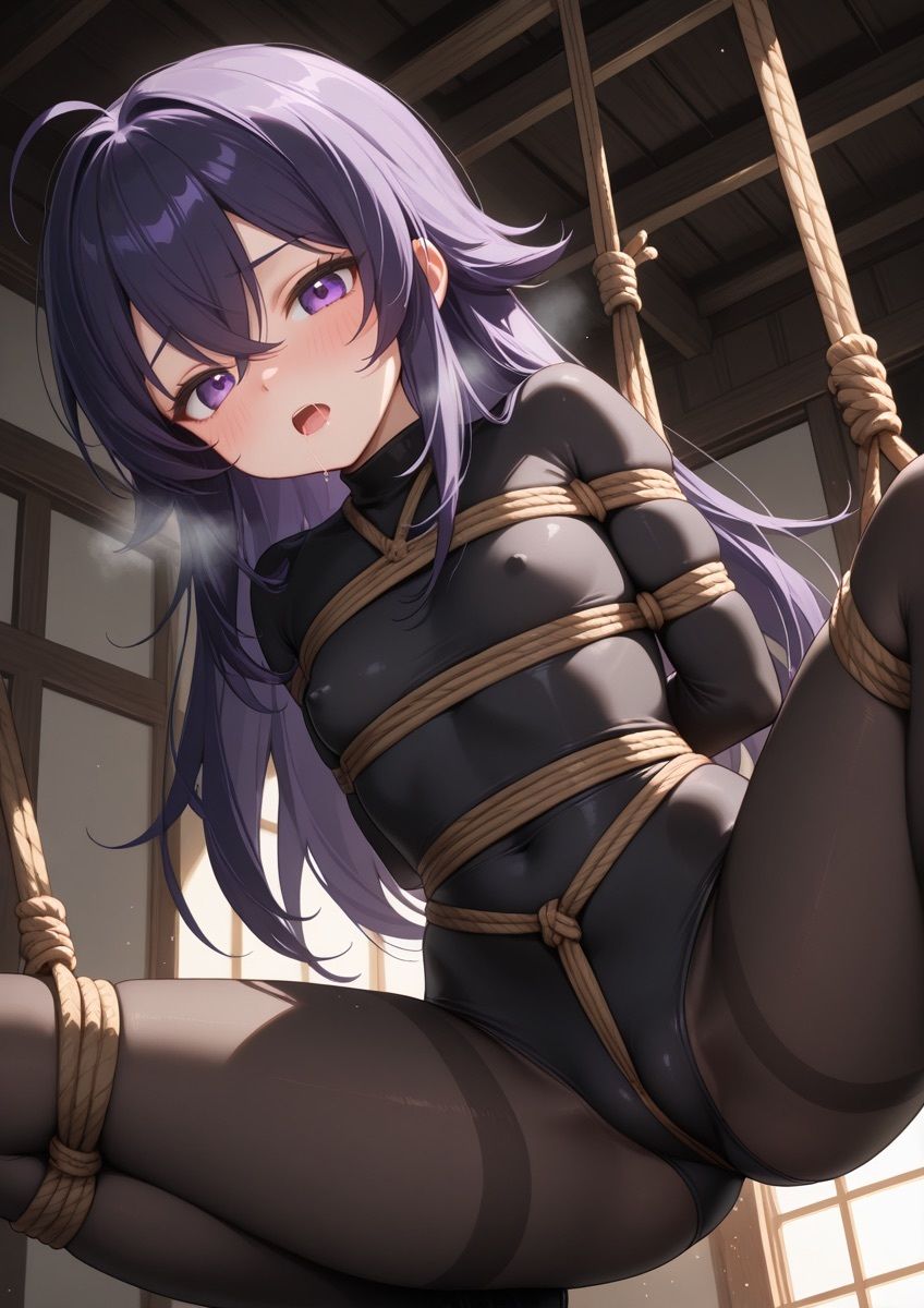 緊縛されてる女の子が身動きできずに吊るされてるやつ 1 サンプル1ページ目