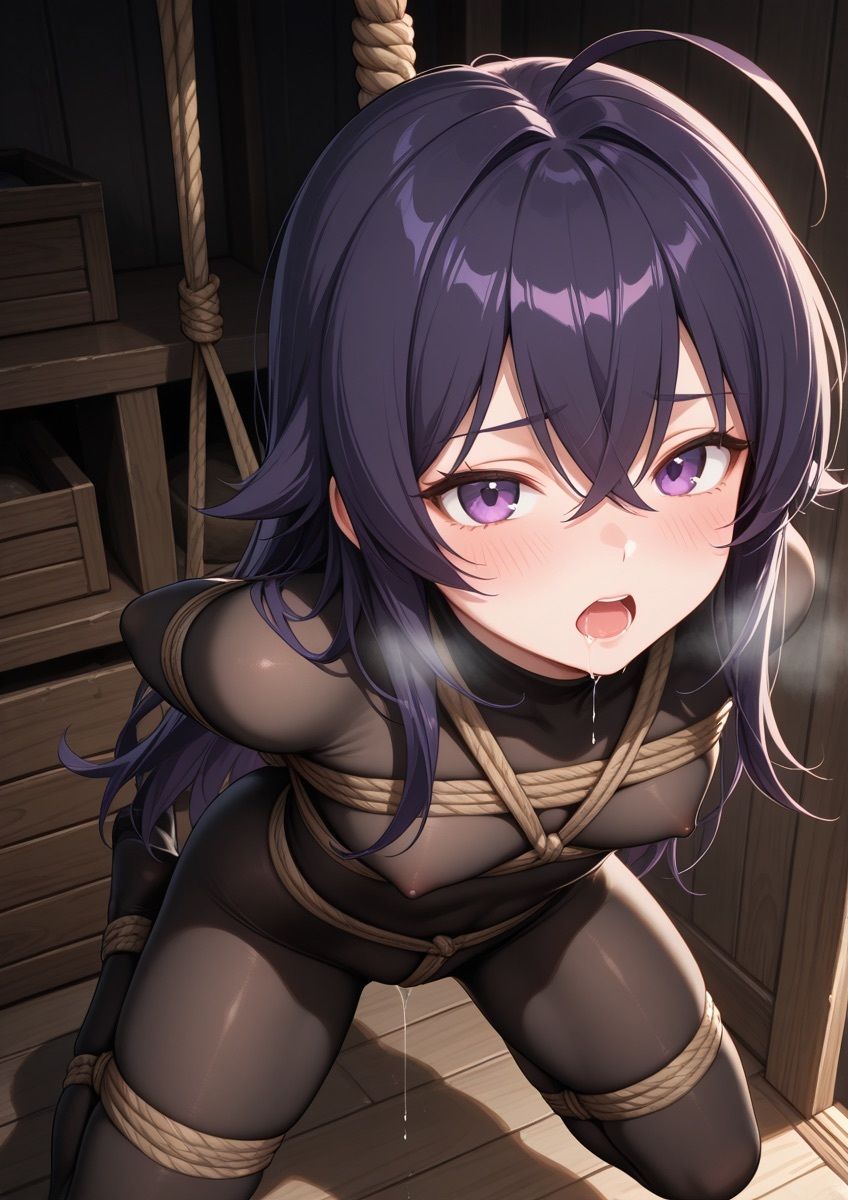 緊縛されてる女の子が身動きできずに吊るされてるやつ 1 サンプル2ページ目