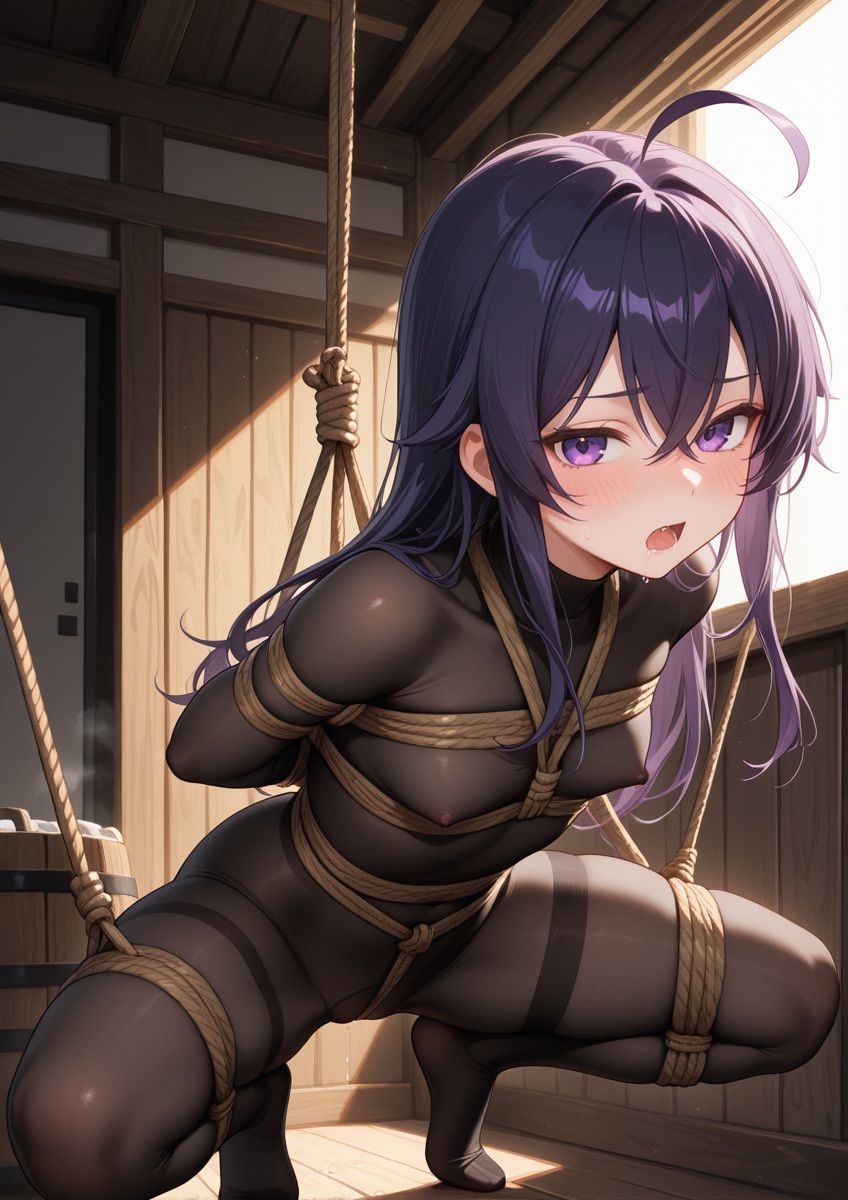 緊縛されてる女の子が身動きできずに吊るされてるやつ 1 サンプル4ページ目