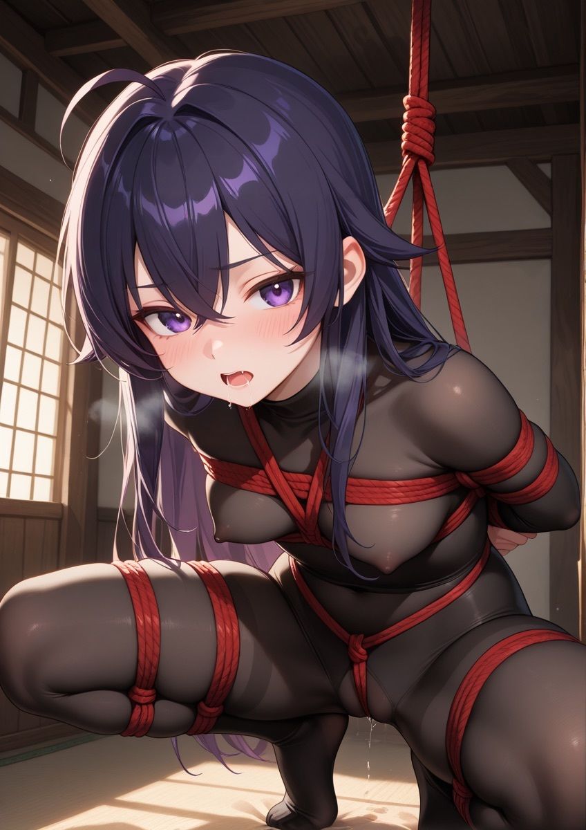 緊縛されてる女の子が身動きできずに吊るされてるやつ 1 サンプル5ページ目