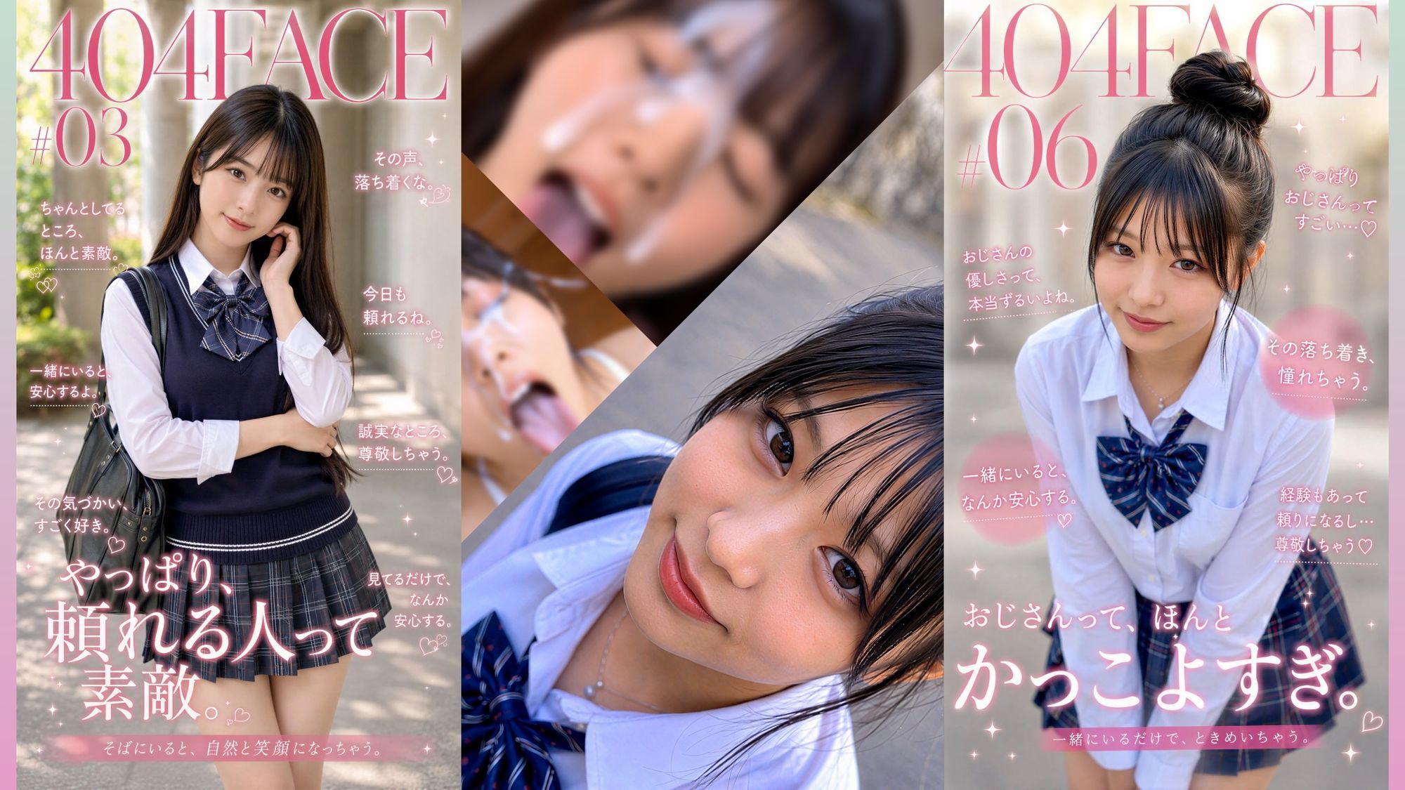 【404FACE】反転世界スキルを使いJK無双してしまうおじさんの世界線！大量顔射☆おまけ込み計36発射☆【4K超高画質動画】Facial Compilation サンプル2ページ目