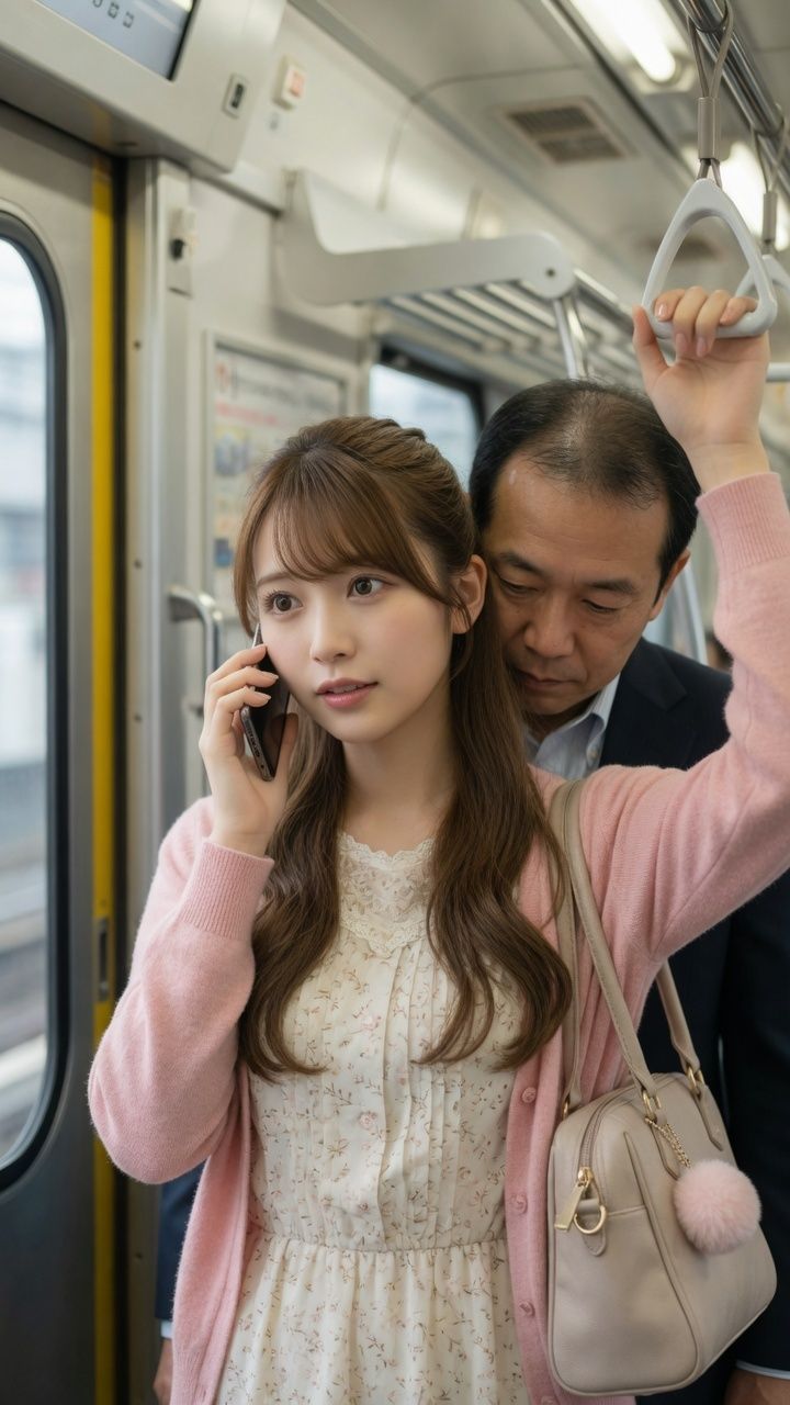電車で見かけた好みの女性に悪戯 サンプル2ページ目