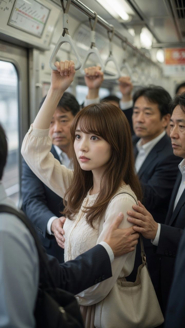 電車で見かけた好みの女性に悪戯 サンプル3ページ目
