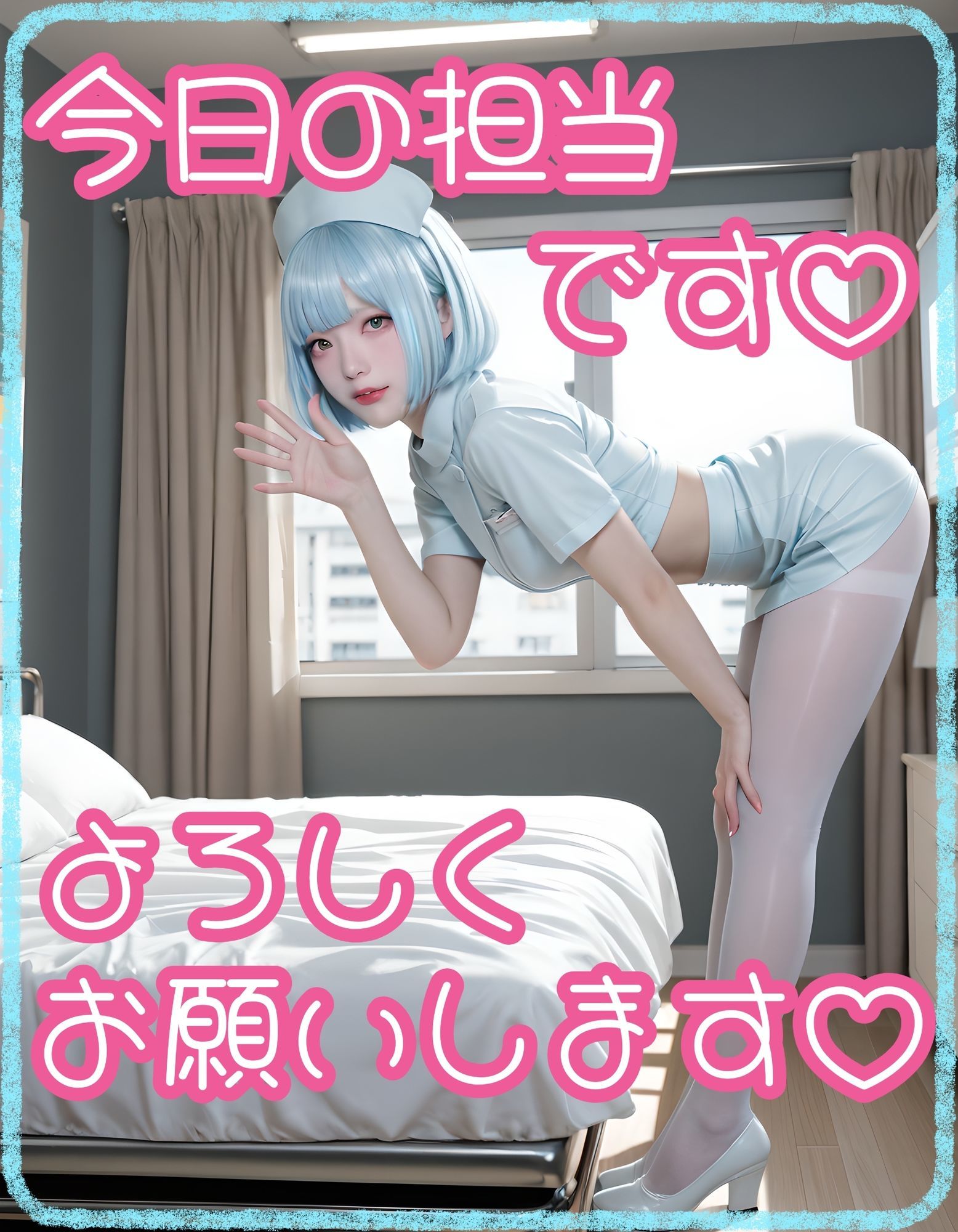 【白スト】ナースのヘルスチェック【青ショート】 サンプル1ページ目