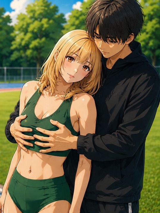 【CG】女子陸上部員のおっぱいを支える男子マネージャーたち！ サンプル3ページ目