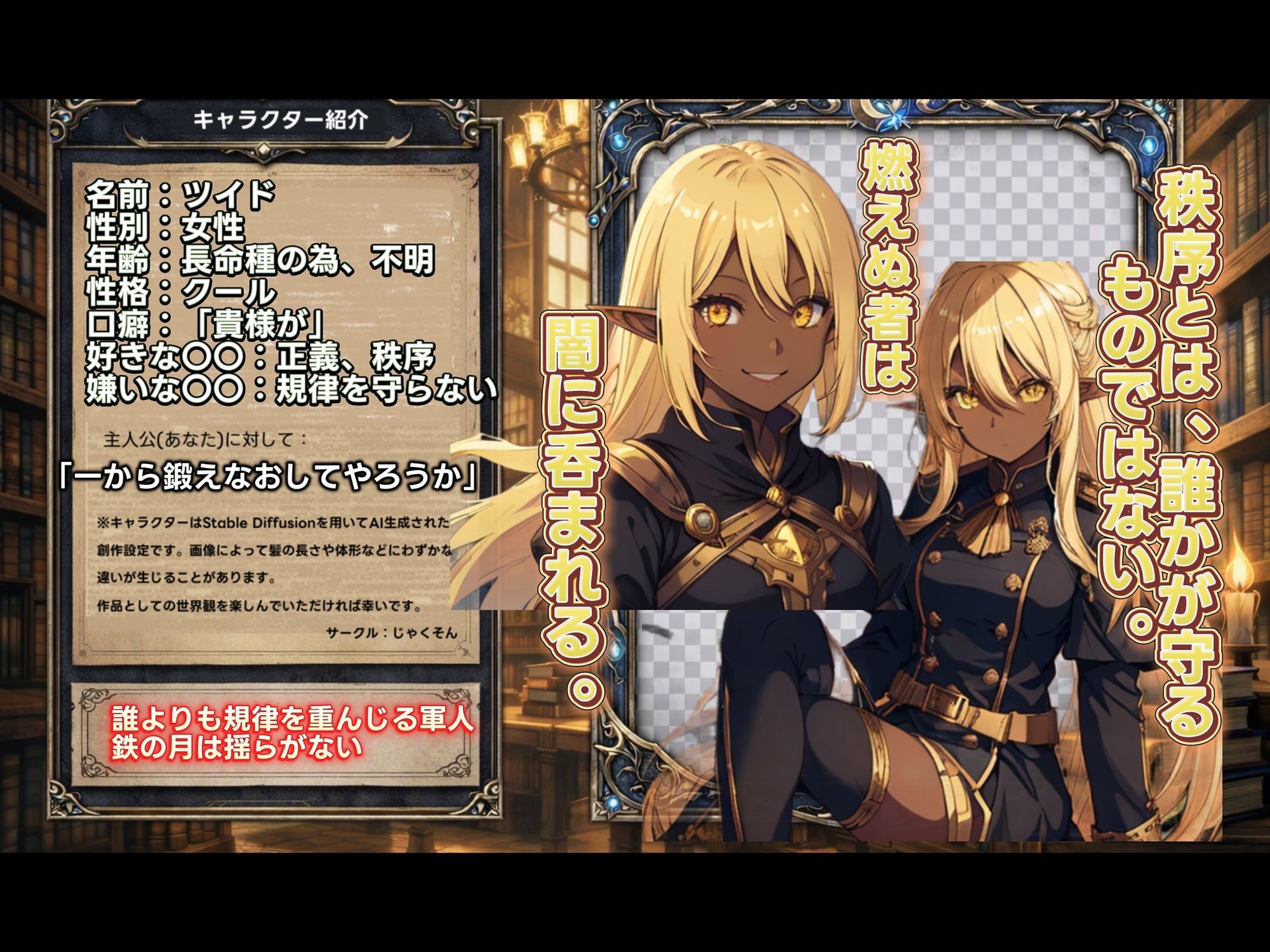 LUNA NOIR Vol.4 ツイド 鉄律の軍人【総ページ:146枚 CG総数:64枚 4:3 】 サンプル1ページ目