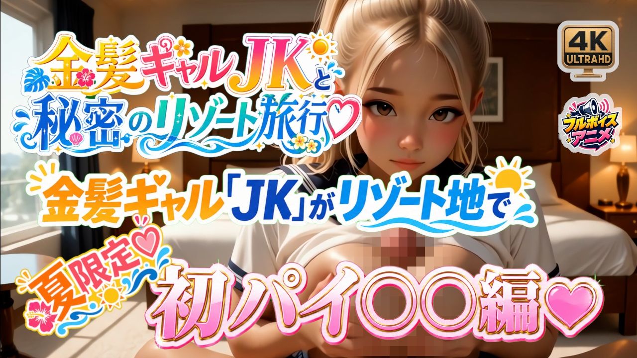 金髪ギャル「JK」がリゾート地で初パイ○○編☆ サンプル1ページ目
