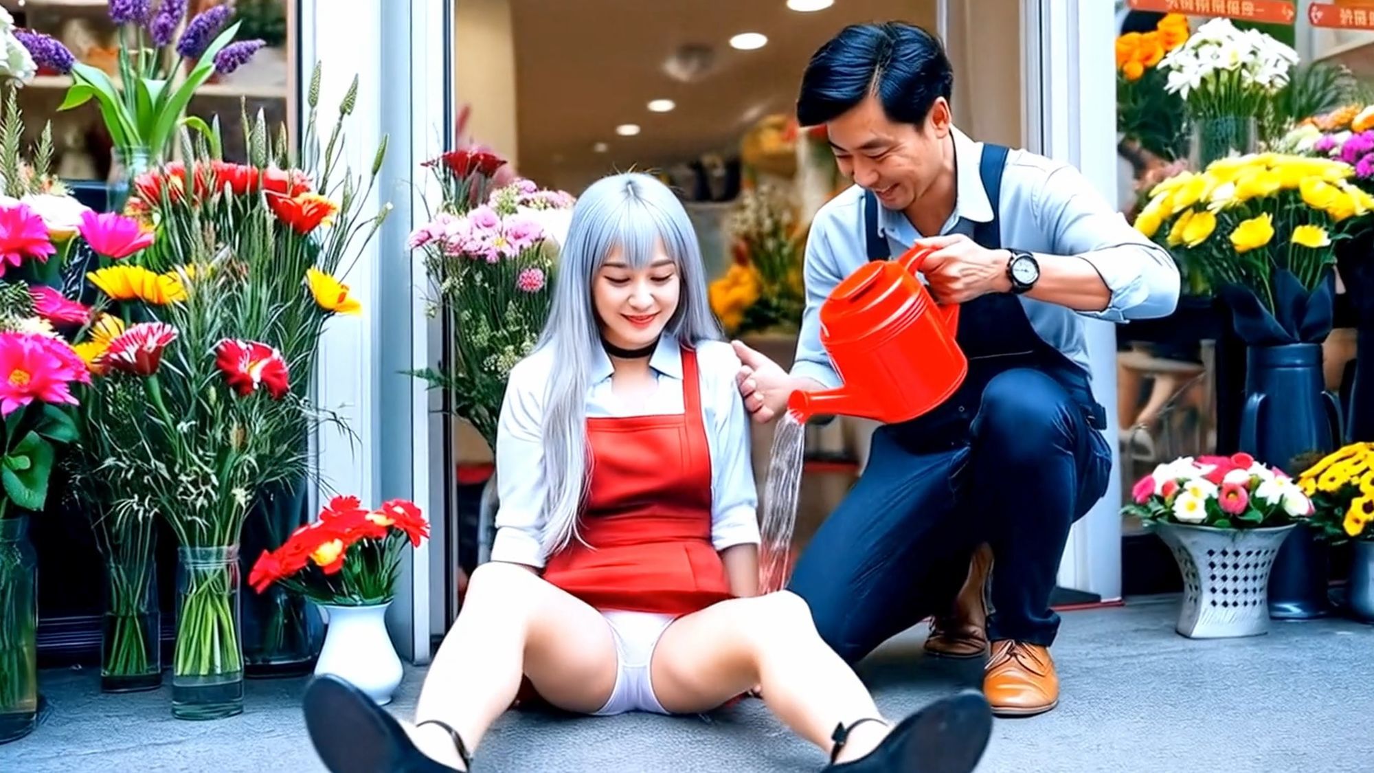妄想29 花屋の娘はマ●コに水をかけてとねだる AI生成動画 サンプル2ページ目