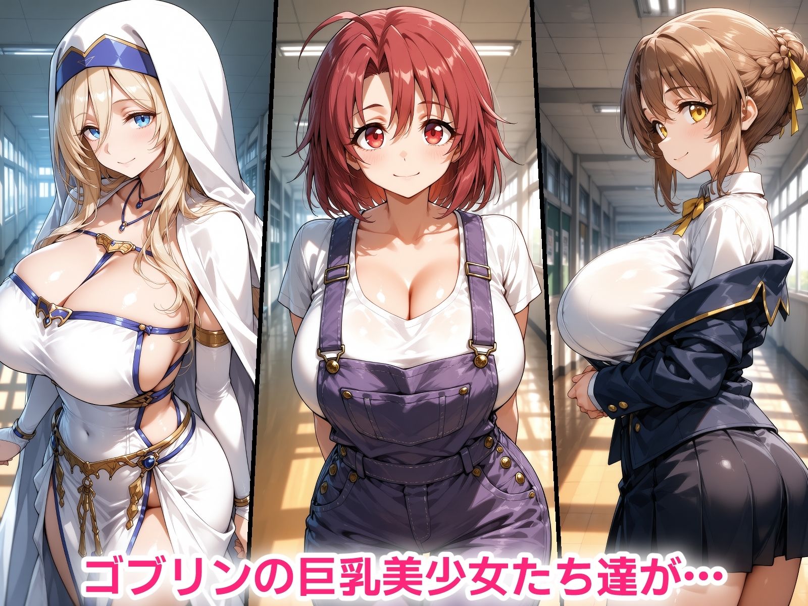 催●おじさんに寝取られる！ゴブリンの巨乳美少女たち〜全員メス堕ち・孕ませ〜 サンプル1ページ目