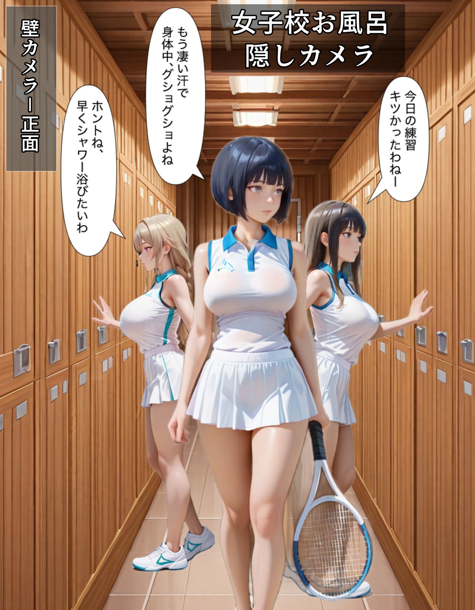 女子校お風呂 テニス合宿編 のぞきフェチ特化 アニメ調JK特集-厳選500枚を撮影- サンプル1ページ目