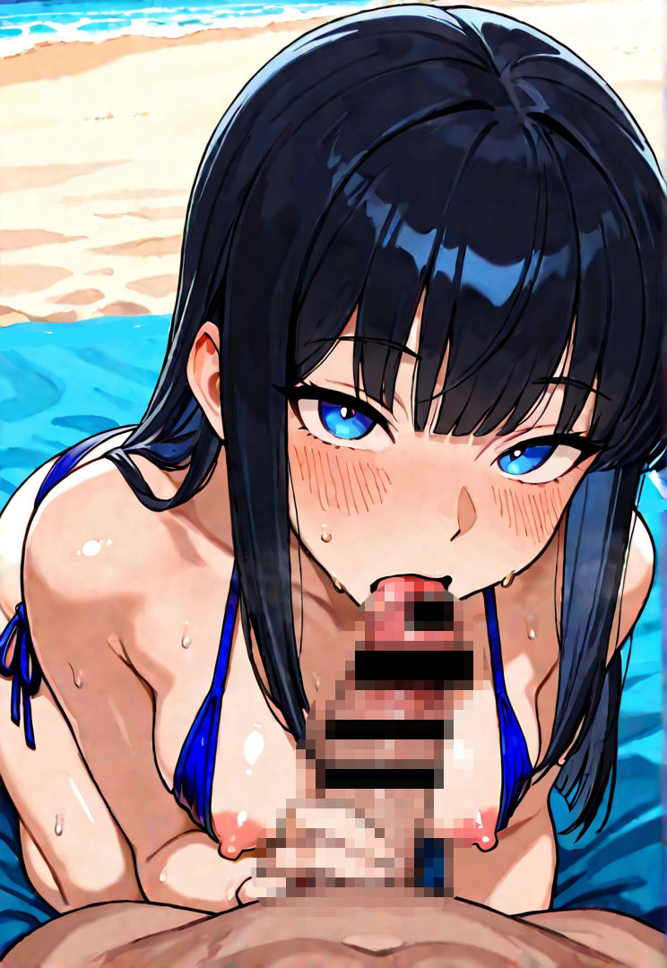 黒髪委員長とやってみた。（夏・海編） サンプル4ページ目