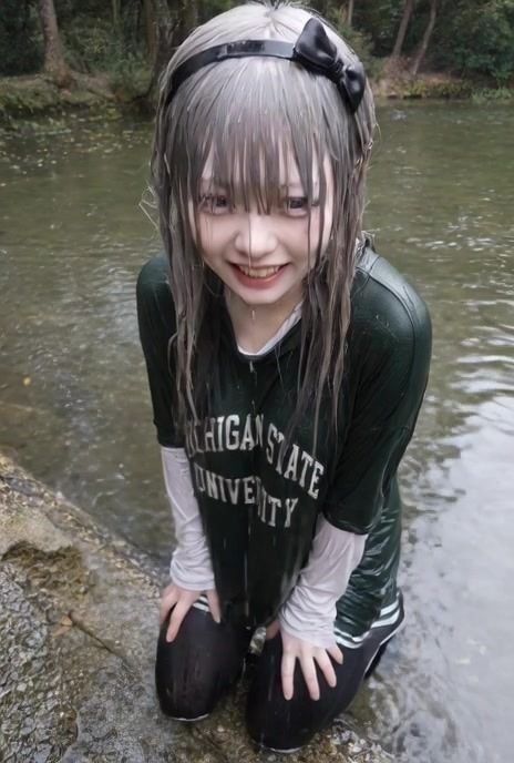 【AI動画259本】着衣ずぶ濡れ WET COLLECTION Vol.2｜池・川で全身びしょ濡れ サンプル2ページ目