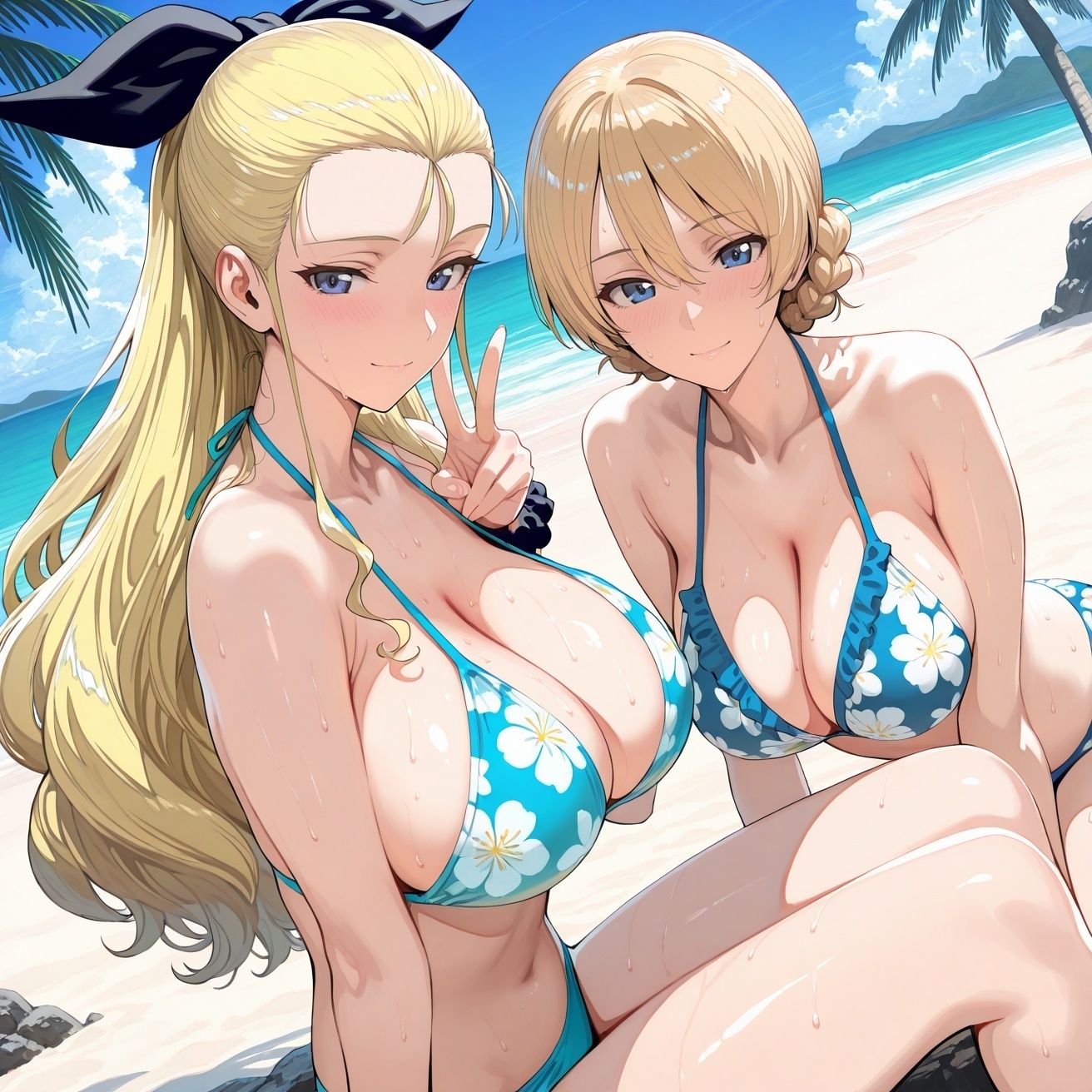 ダー○リン＆アッ○ムinビーチ サンプル1ページ目