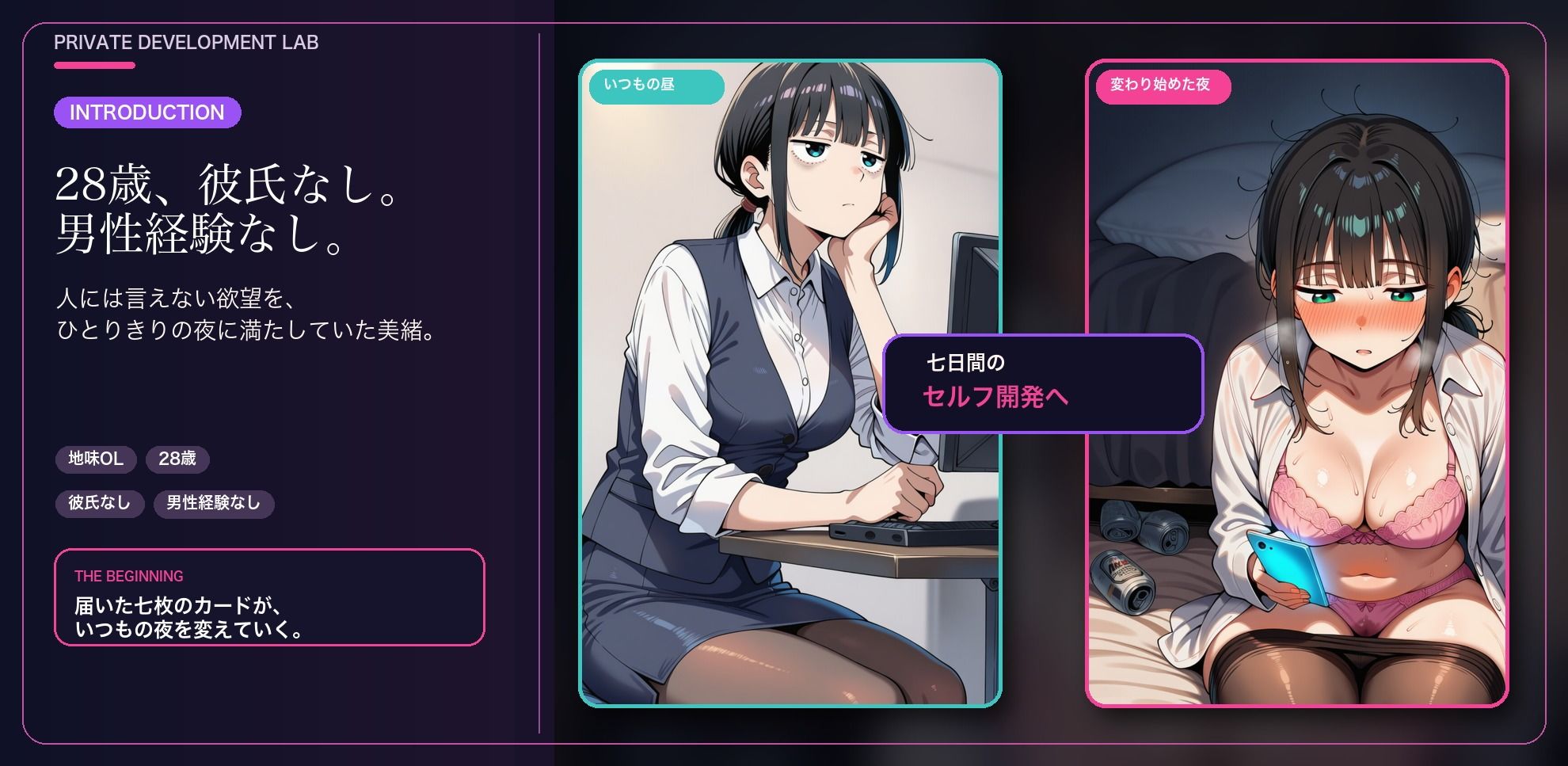 七日間のセルフプレジャープログラムに申し込む女 サンプル1ページ目