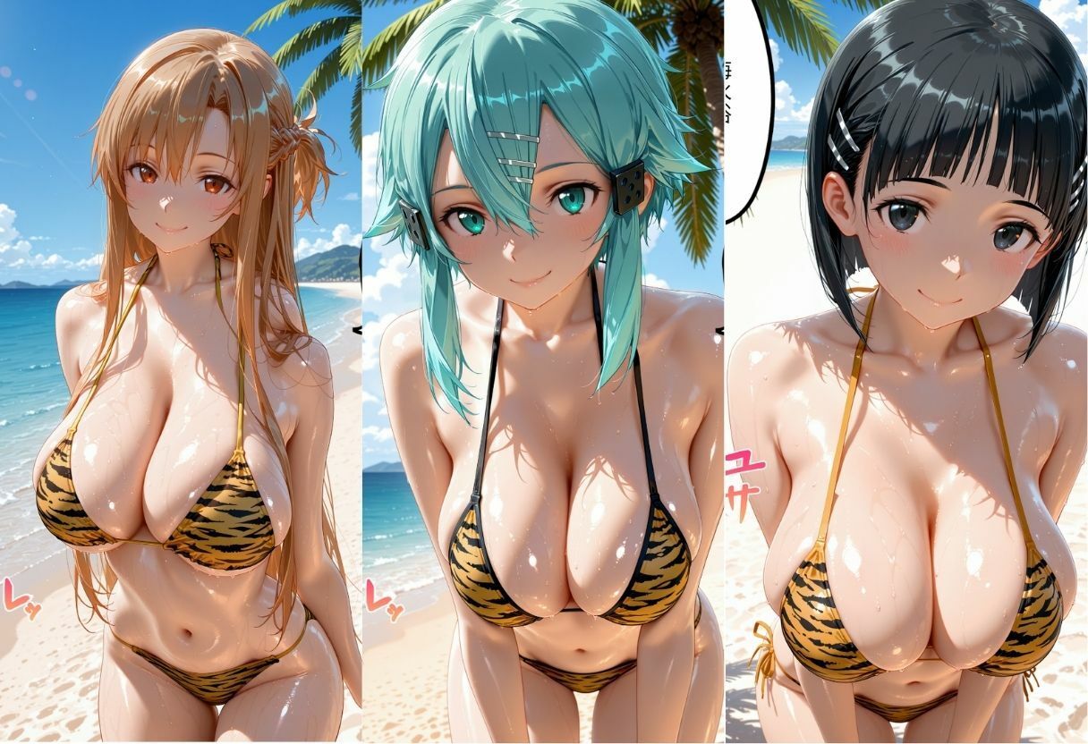 ビーチでトラ柄のビキニの美女を中出しした話 s◯o編 サンプル1ページ目