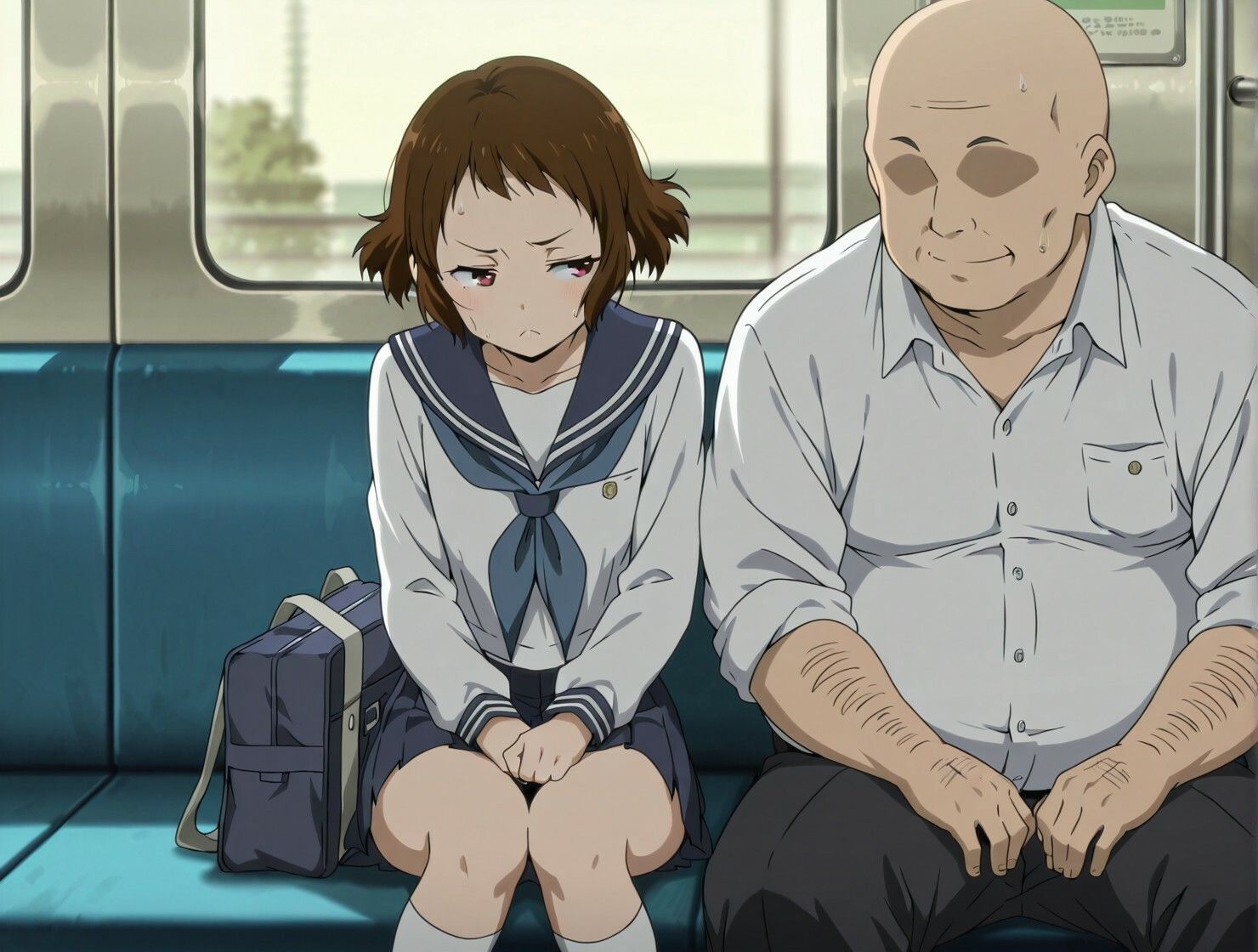 電車でおじさんがやたら近くに座ってくる サンプル3ページ目