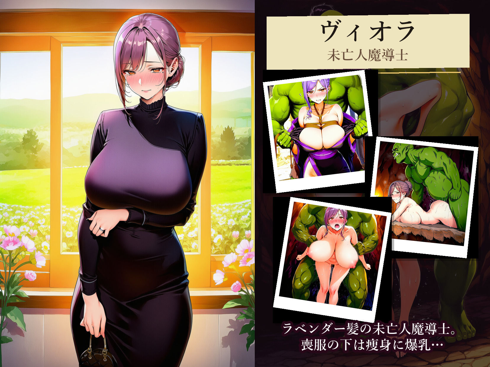 人妻戦士パーティー陥落記〜オーク編 巨乳人妻4人、廃村から巣へ連行されて〜 サンプル9ページ目