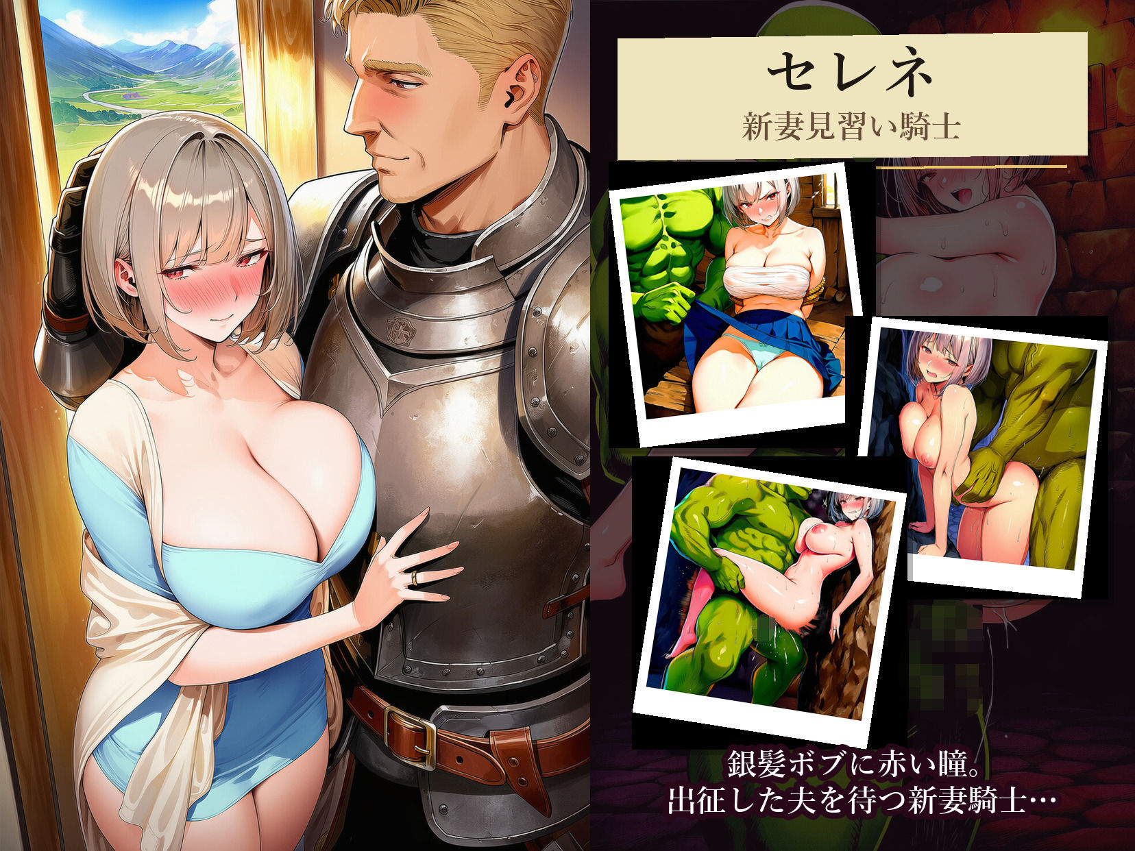 人妻戦士パーティー陥落記〜オーク編 巨乳人妻4人、廃村から巣へ連行されて〜 サンプル10ページ目