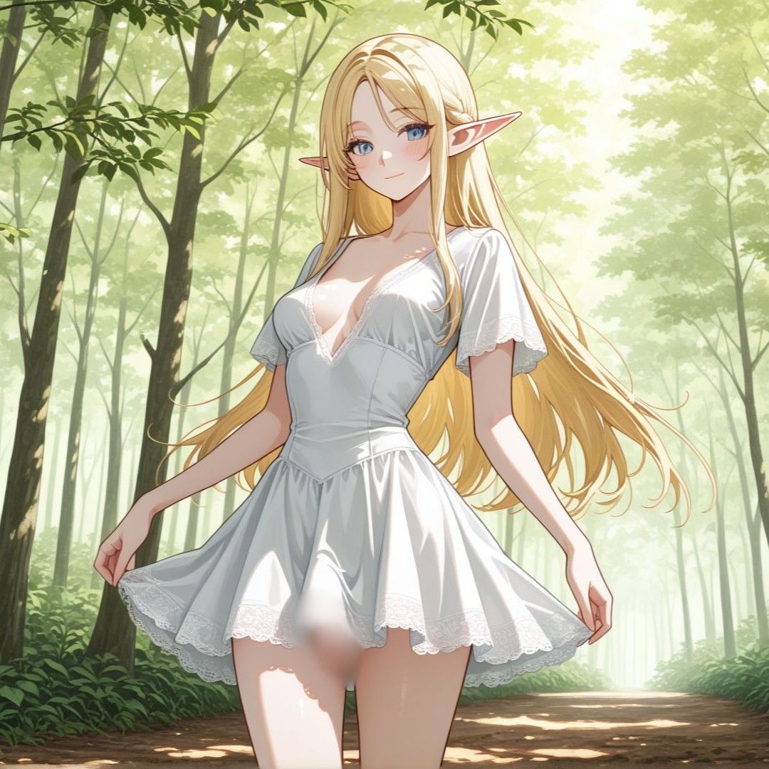 ふたなりエルフの野外オナニー サンプル1ページ目