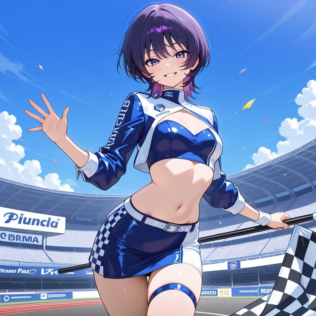 紫ショートちゃんの秘密のコスプレ撮影会 〜バニー・レースクイーン・巫女・ナース〜【R18 AI CG集】 サンプル3ページ目