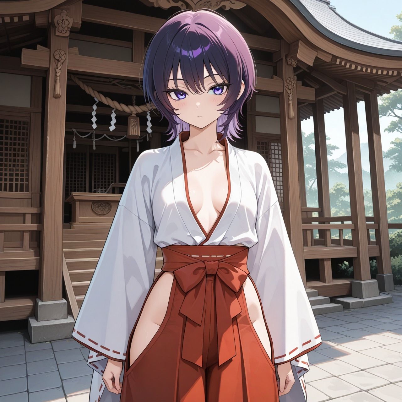 紫ショートちゃんの秘密のコスプレ撮影会 〜バニー・レースクイーン・巫女・ナース〜【R18 AI CG集】 サンプル4ページ目