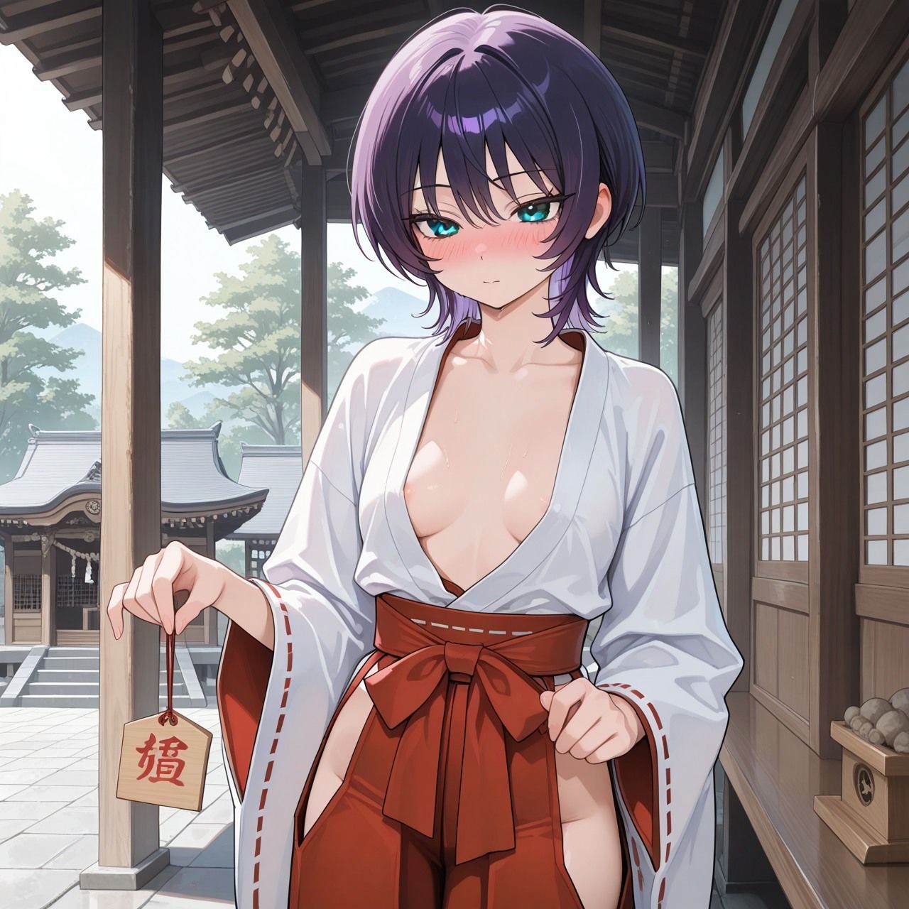 紫ショートちゃんの秘密のコスプレ撮影会 〜バニー・レースクイーン・巫女・ナース〜【R18 AI CG集】 サンプル6ページ目