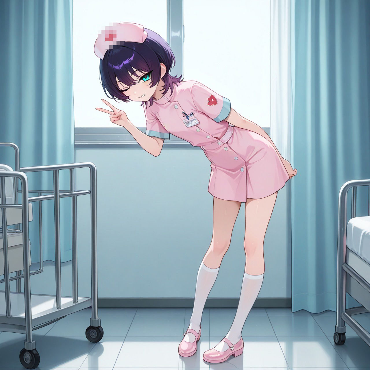 紫ショートちゃんの秘密のコスプレ撮影会 〜バニー・レースクイーン・巫女・ナース〜【R18 AI CG集】 サンプル7ページ目